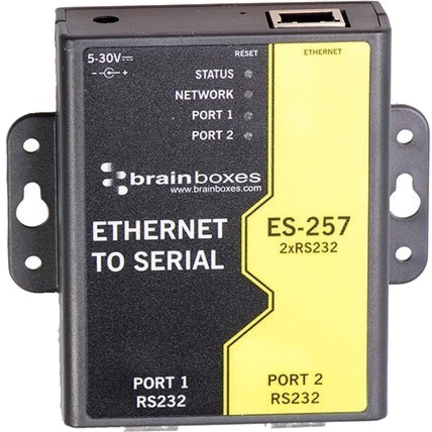 Brainboxes 2 Port RS232 Ethernet to Serial Adapter - DIN Rail Mountable - TAA Compliant - Image 3