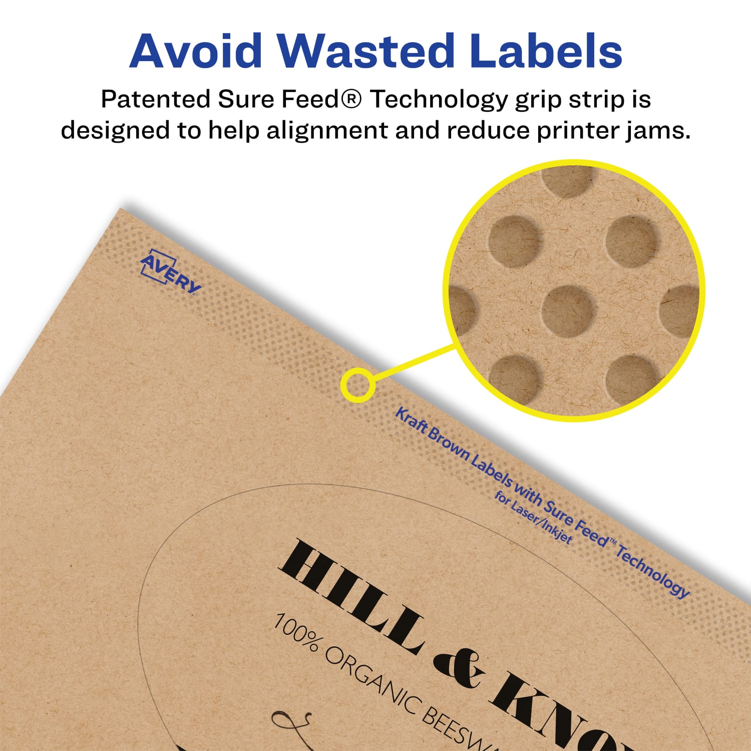 Avery Kraft Permanent Labels With Sure Feed, 94057-KMP100, Oval, 4in x 6in, Brown, Pack Of 200 - Image 5