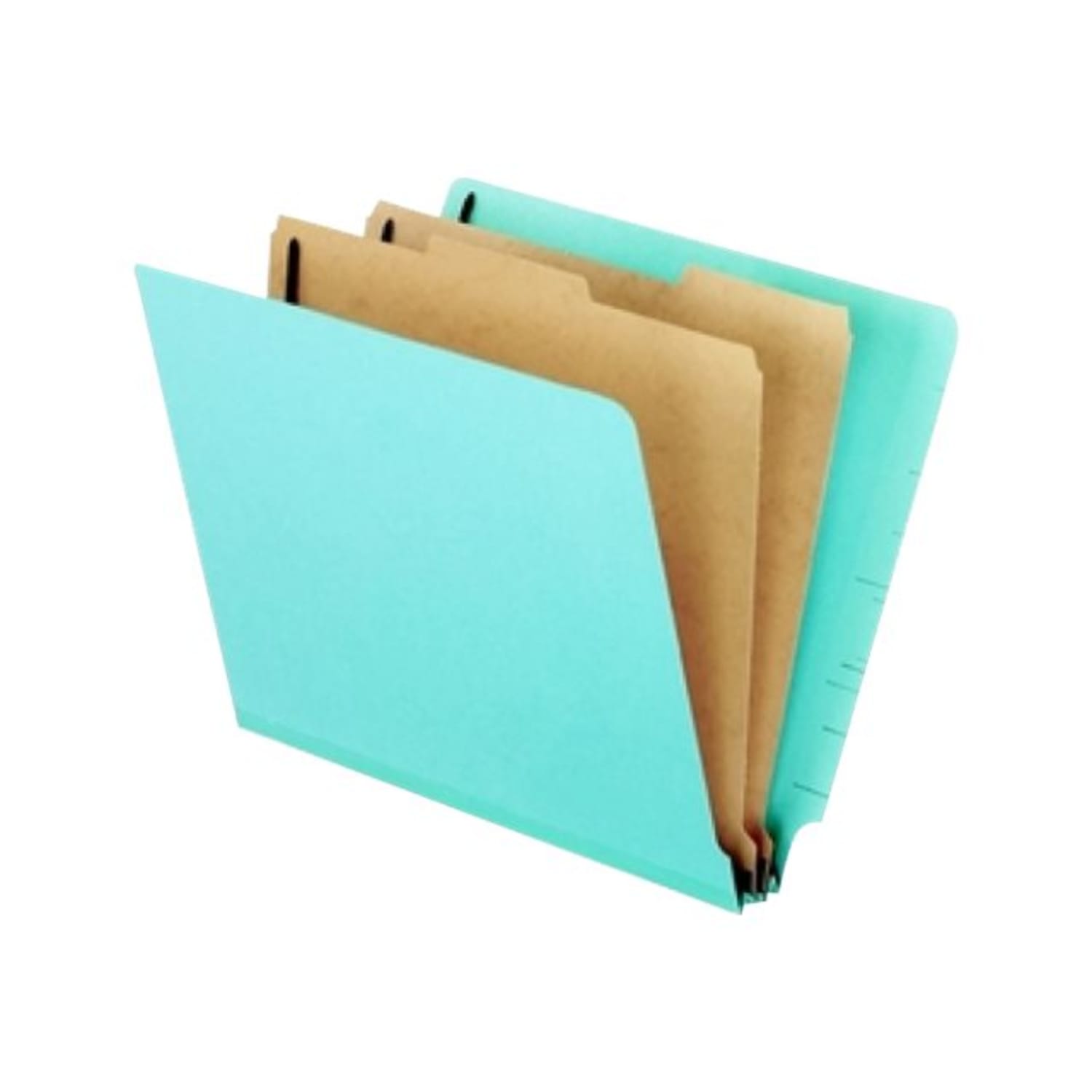 Pendaflex Pressboard Classification Folders, 2 Dividers, 6 Partitions, 2/3 Cut, Letter Size, Light Green, Pack Of 10 - Image 3