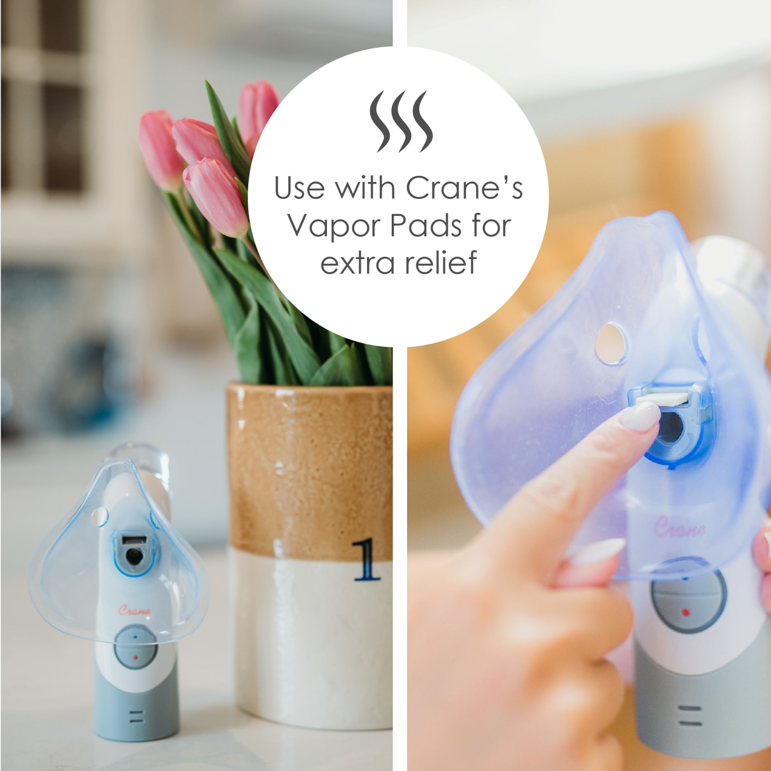 Crane Cordless Steam Inhaler, 1-1/2in x 6-1/2in x 2in, White - Image 6