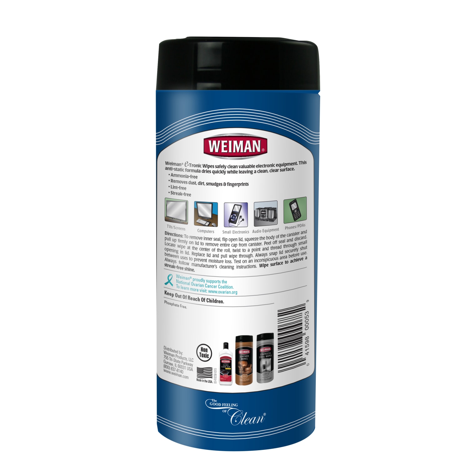 Weiman E-tronic Wipes, 7in x 8in, Cannister Of 30 - Image 3