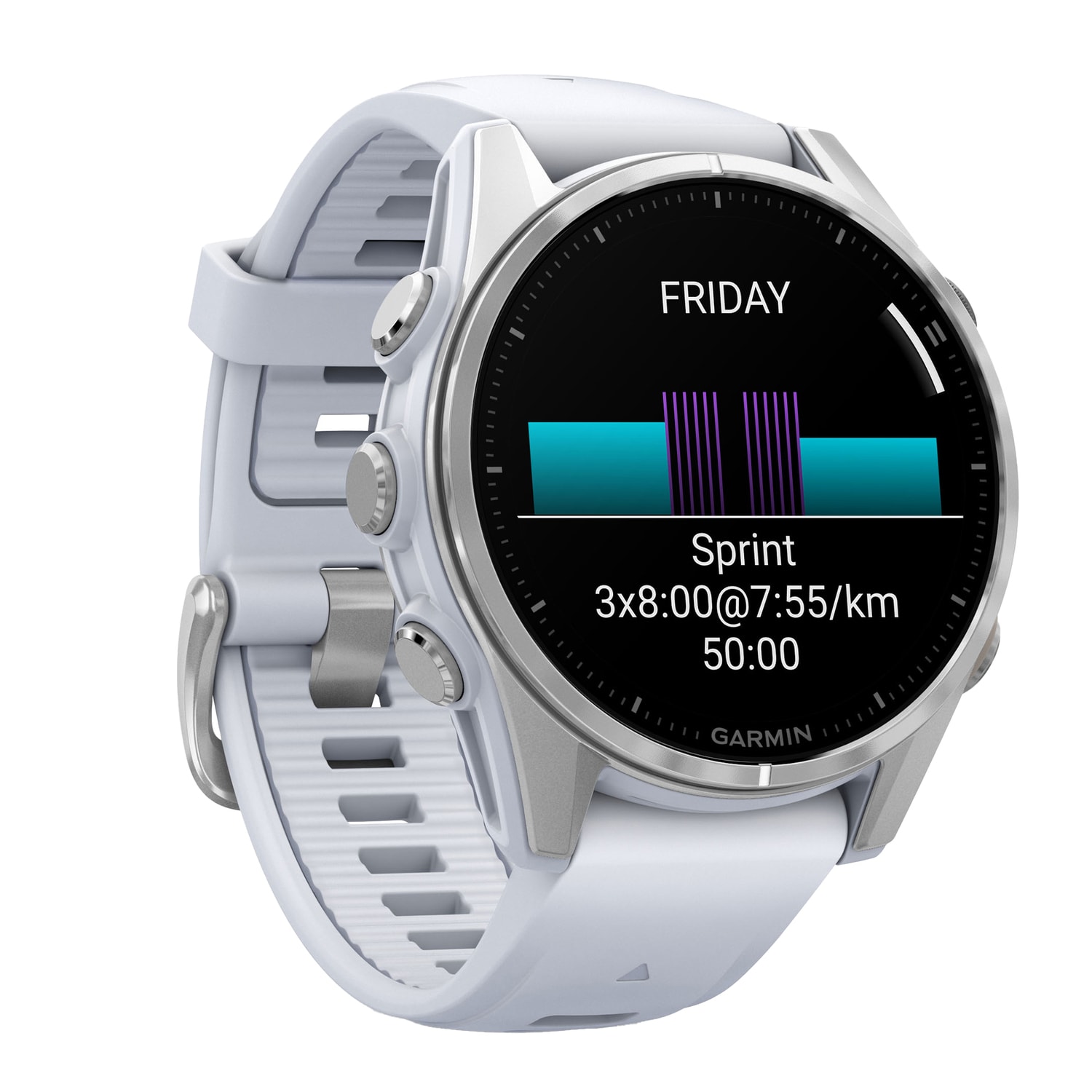 Garmin fenix 8 AMOLED Multisport GPS Watch With Silicone Band And 43mm Lens, Silver/Whitestone - Image 3
