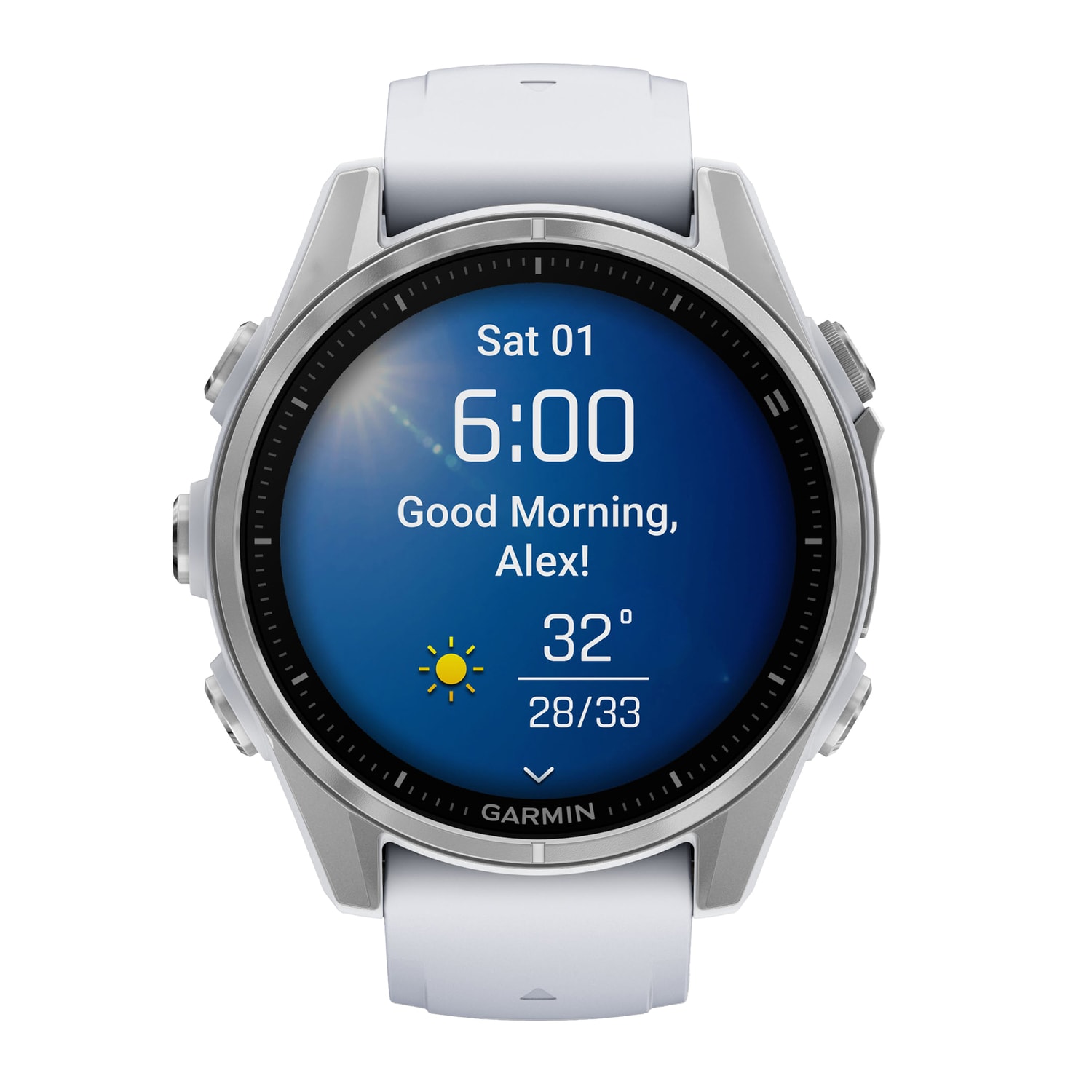 Garmin fenix 8 AMOLED Multisport GPS Watch With Silicone Band And 43mm Lens, Silver/Whitestone - Image 4