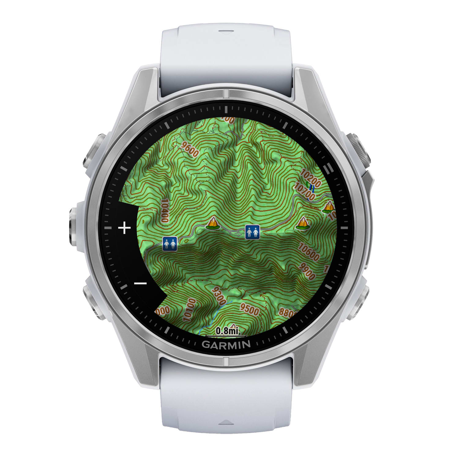 Garmin fenix 8 AMOLED Multisport GPS Watch With Silicone Band And 43mm Lens, Silver/Whitestone - Image 6