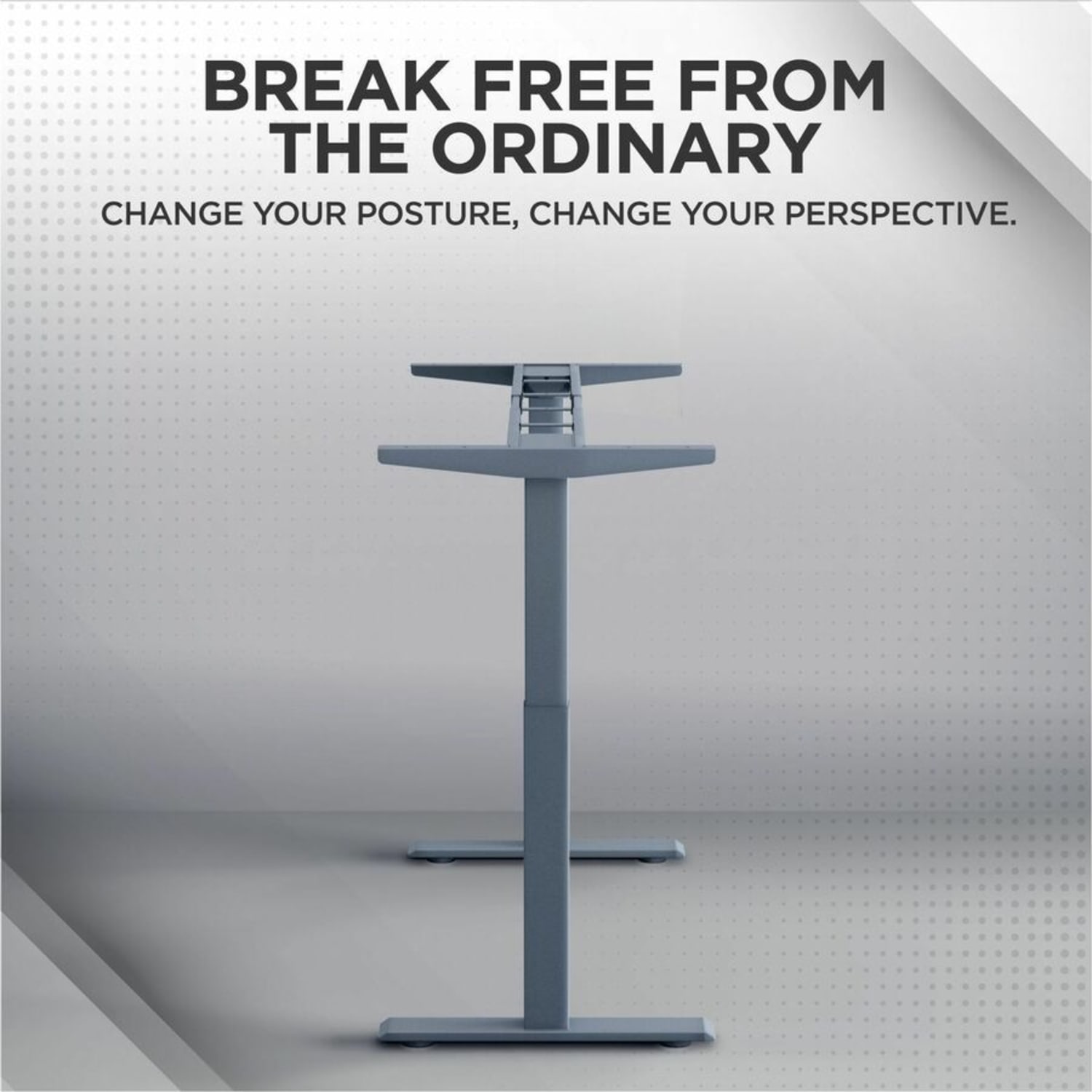 Rise Up Dual Motor Electric Standing Desk Frame with Memory Adjustable Height 26-51.6in Gray - Image 3