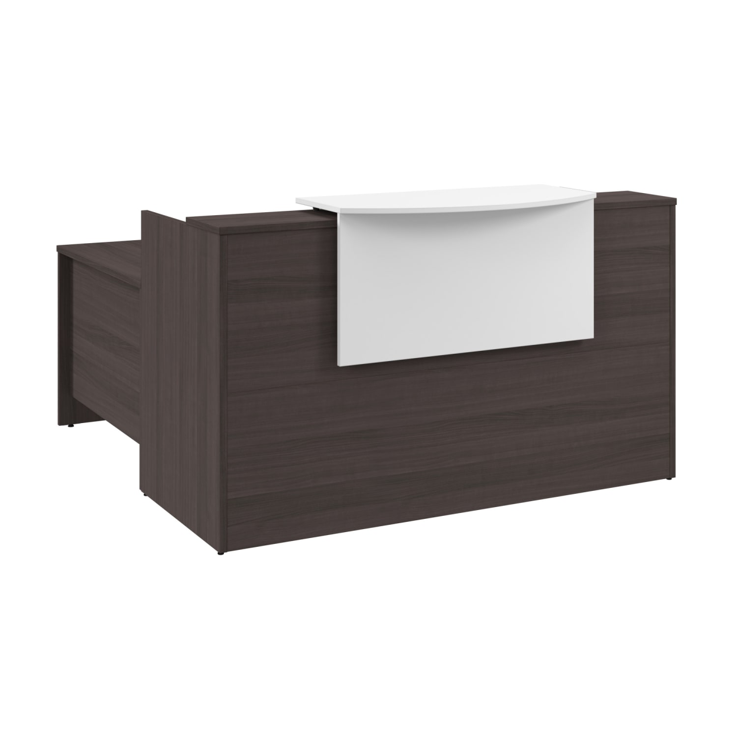 Bush Business Furniture Arrive 72inW L Shaped Reception Desk with Counter, Storm Gray, Standard Delivery - Image 3