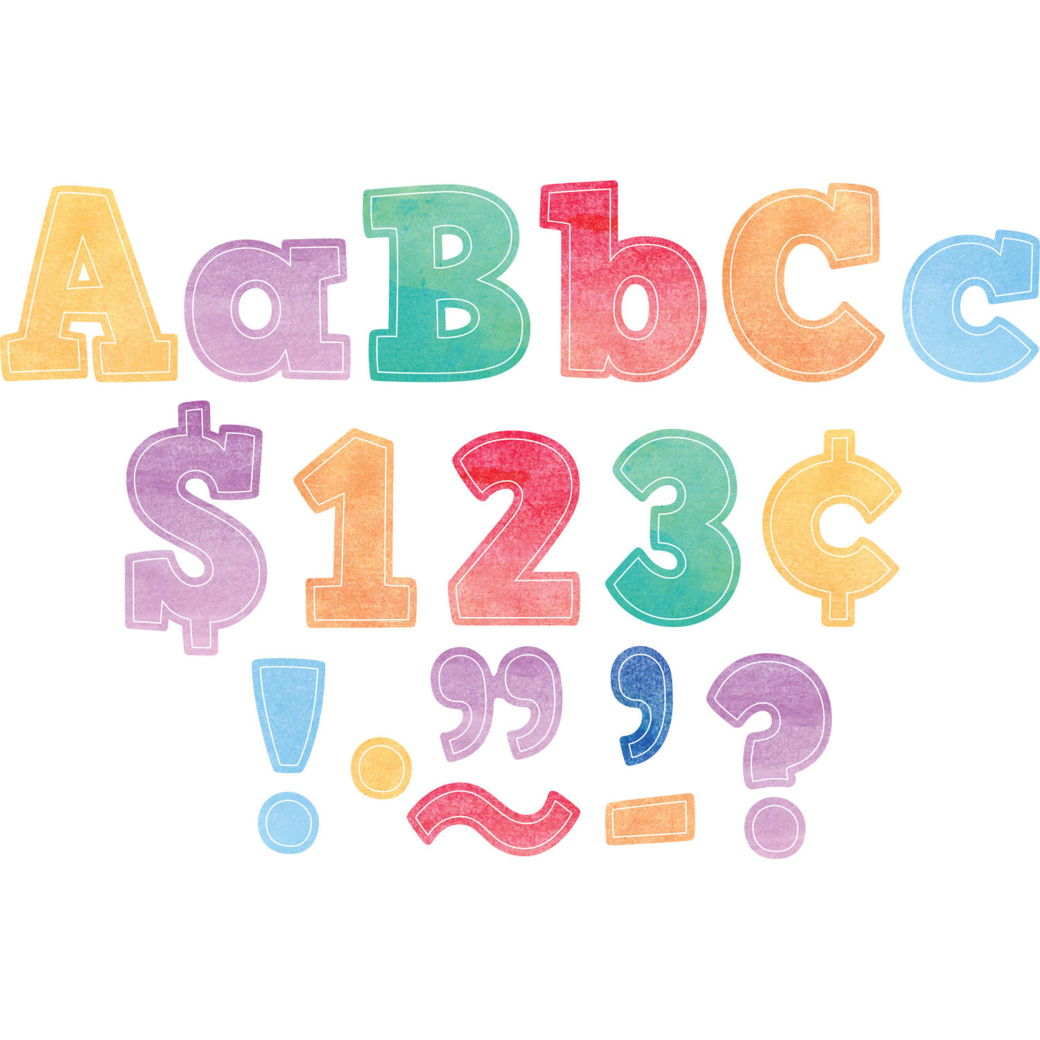 Teacher Created Resources Letters Combo Pack, 4in, Watercolor Bold Block, 3 Packs - Image 3