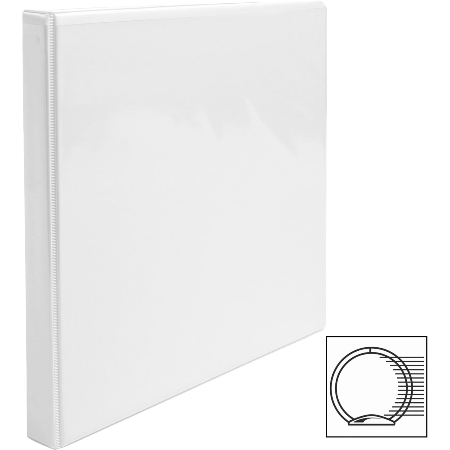 Business Source RounD-Ring View Binder, 1/2in Ring, 8 1/2in x 11in, White, Pack Of 4 - Image 3