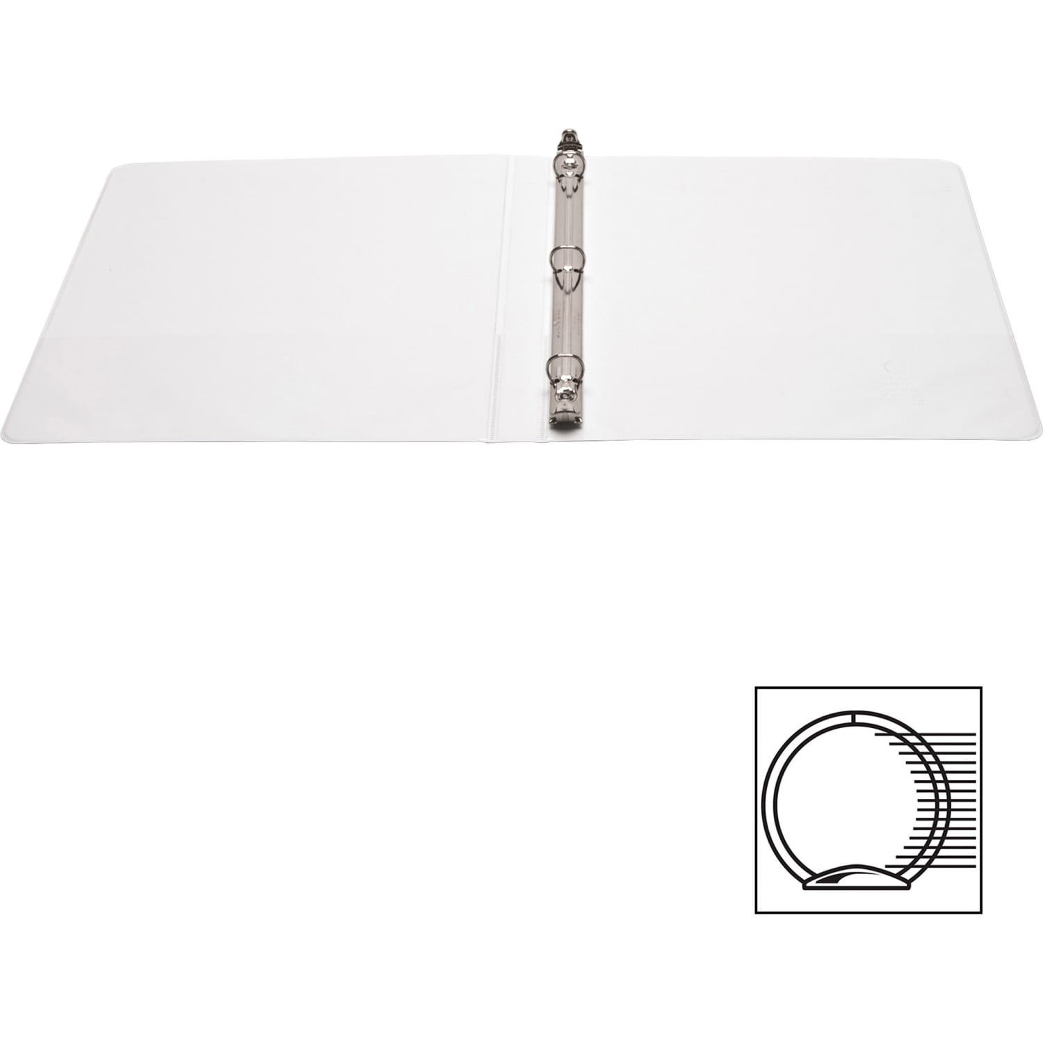 Business Source RounD-Ring View Binder, 1/2in Ring, 8 1/2in x 11in, White, Pack Of 4 - Image 6