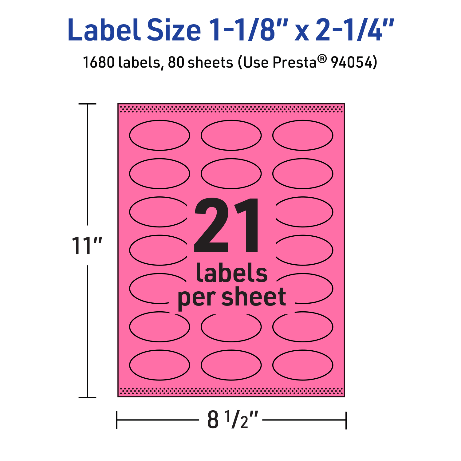 Avery Print-To-The-Edge Labels With Sure Feed Technology And Easy Peel, 94054-BPP80, Oval, 1-1/8in x 2-1/4in, Matte Bright Pink, Pack of 1680 - Image 6