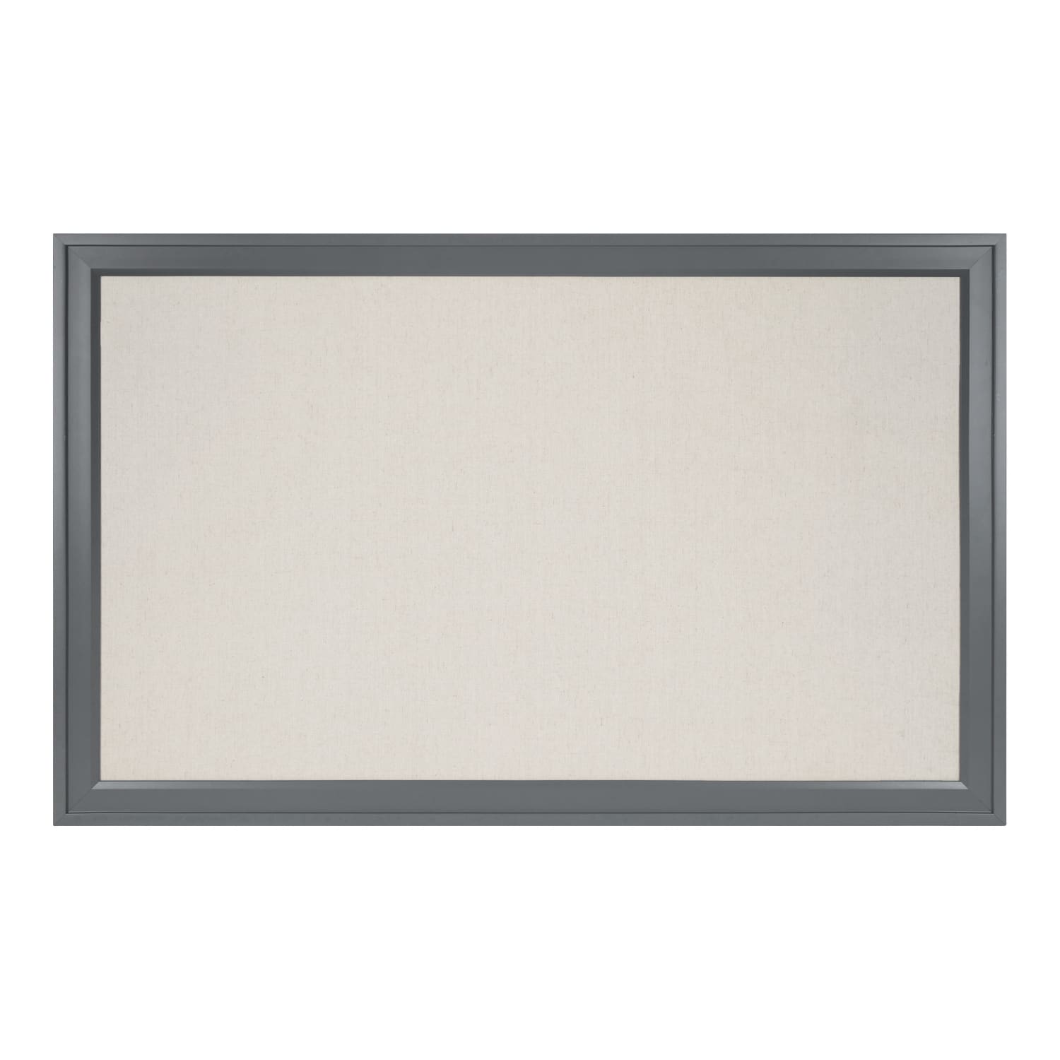 DesignOvations Bosc Non-Magnetic Framed Linen Fabric Pinboard, 27-1/2in x 43-1/2in, Beige, Gray Plastic Frame - Image 3