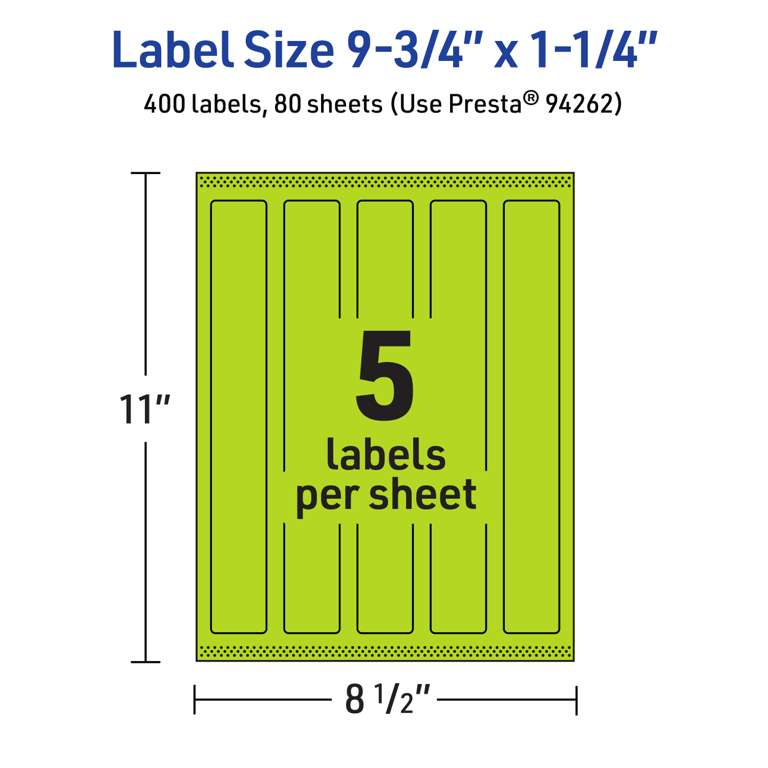 Avery Print-To-The-Edge Labels With Sure Feed Technology, 94262-BGP80, Rectangle, 9-3/4in x 1-1/4in, Matte Bright Green, Pack of 400 - Image 6