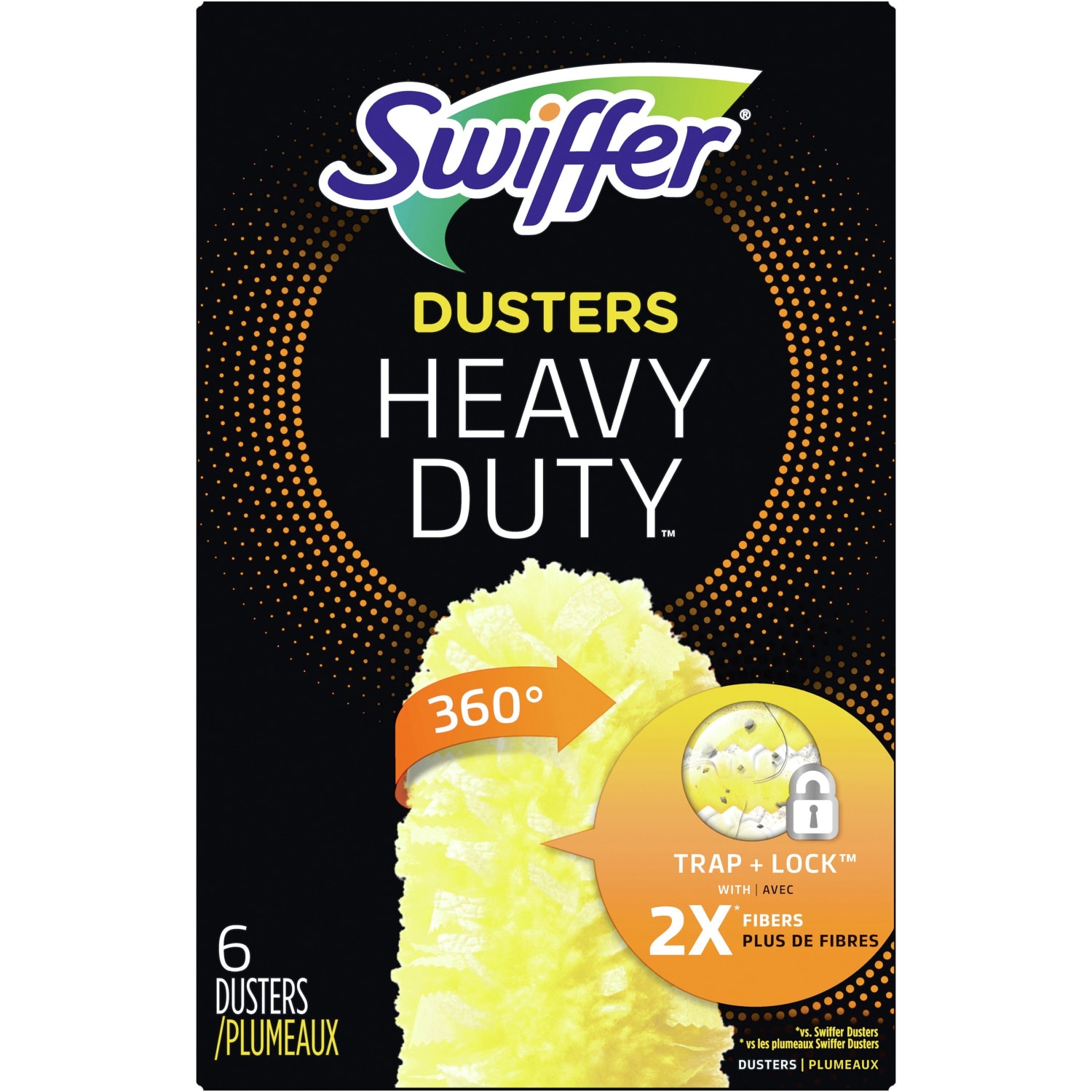 Swiffer 360 deg. Duster Refills, Yellow, 6 Refills Per Box, Carton Of 4 Boxes