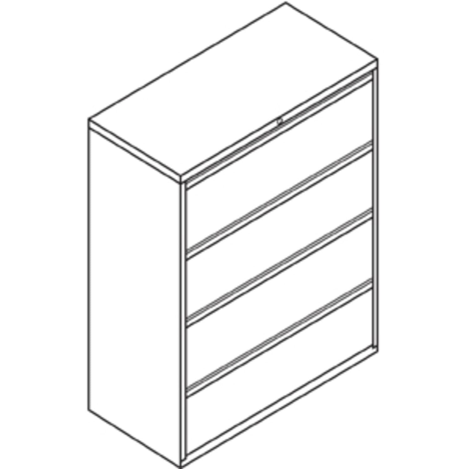 HON 800 42inW x 19-1/4inD Lateral 4-Drawer File Cabinet With Lock, Charcoal - Image 3