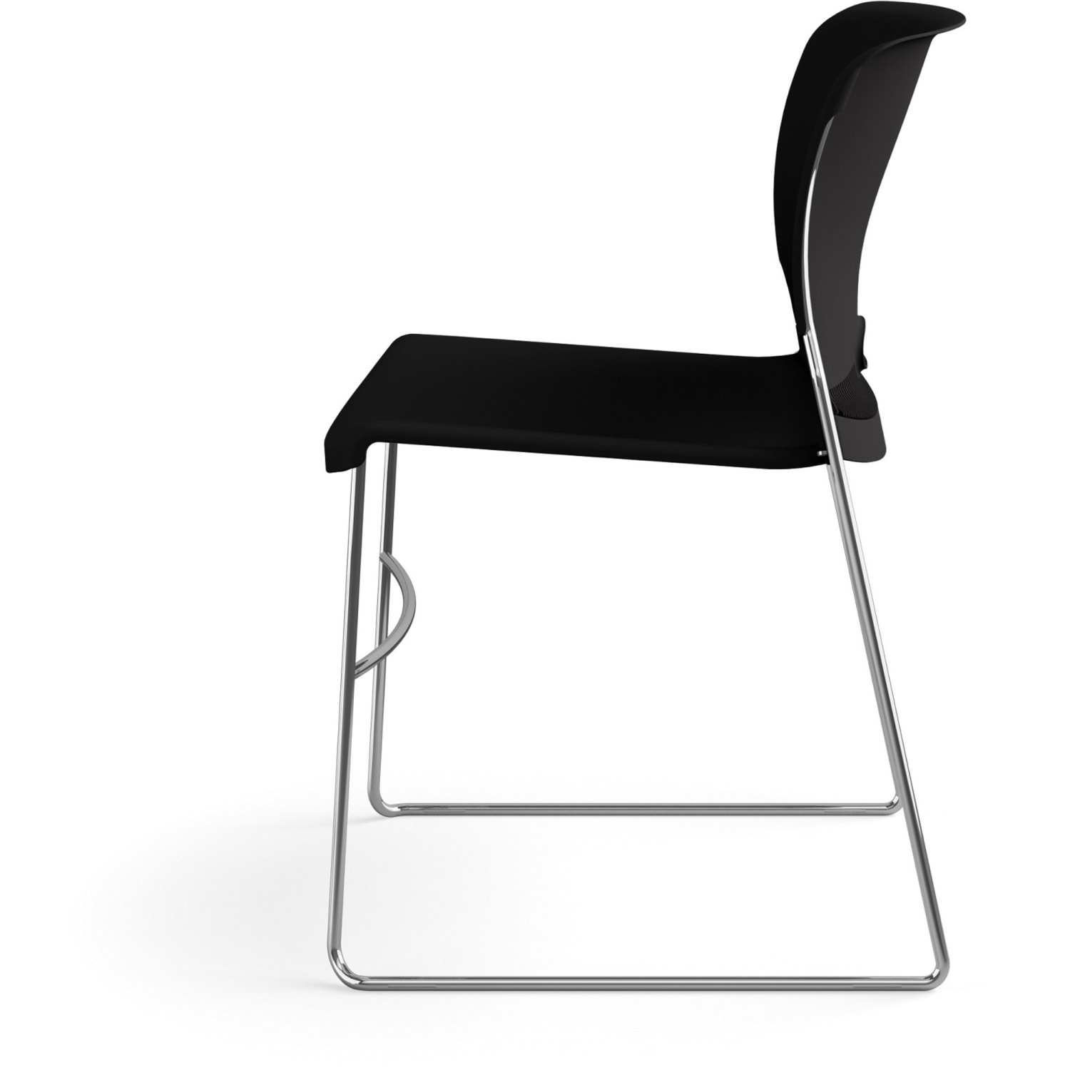 HON 4040 Series High Density Olson Stacker Chair - Onyx Seat Color - Plastic Seat Material - Onyx Back Color - Plastic Back Material - Chrome Frame Color - Steel Frame Material - 4 / Carton - Image 5