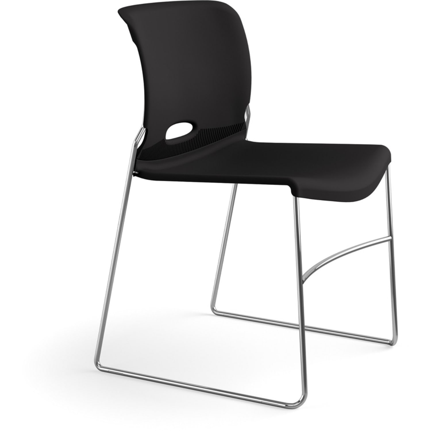 HON 4040 Series High Density Olson Stacker Chair  Onyx Seat Color  Plastic Seat Material  Onyx Back Color  4041ON PopularChairscom