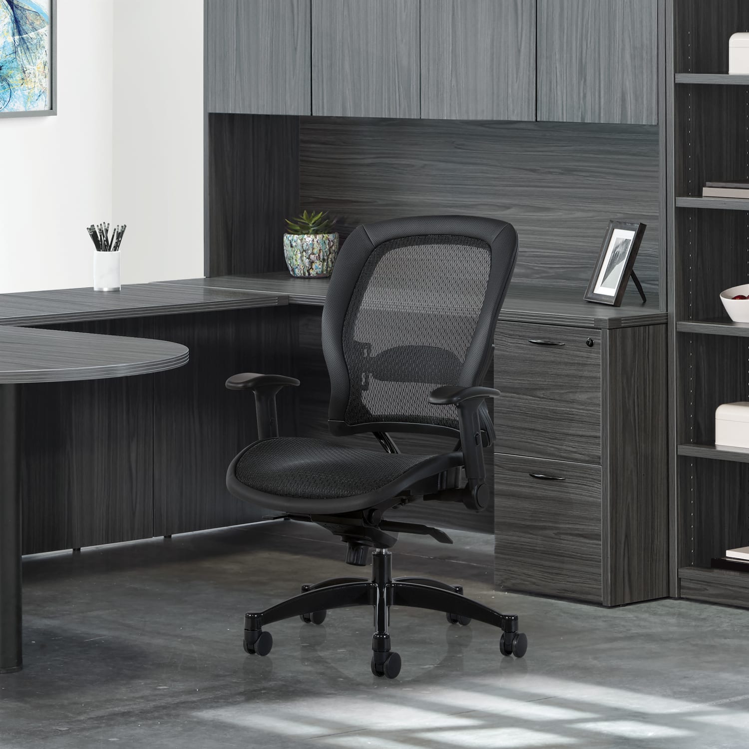 Office Star Managers Ergonomic Mesh High-Back Executive Office Chair, Black - Image 5