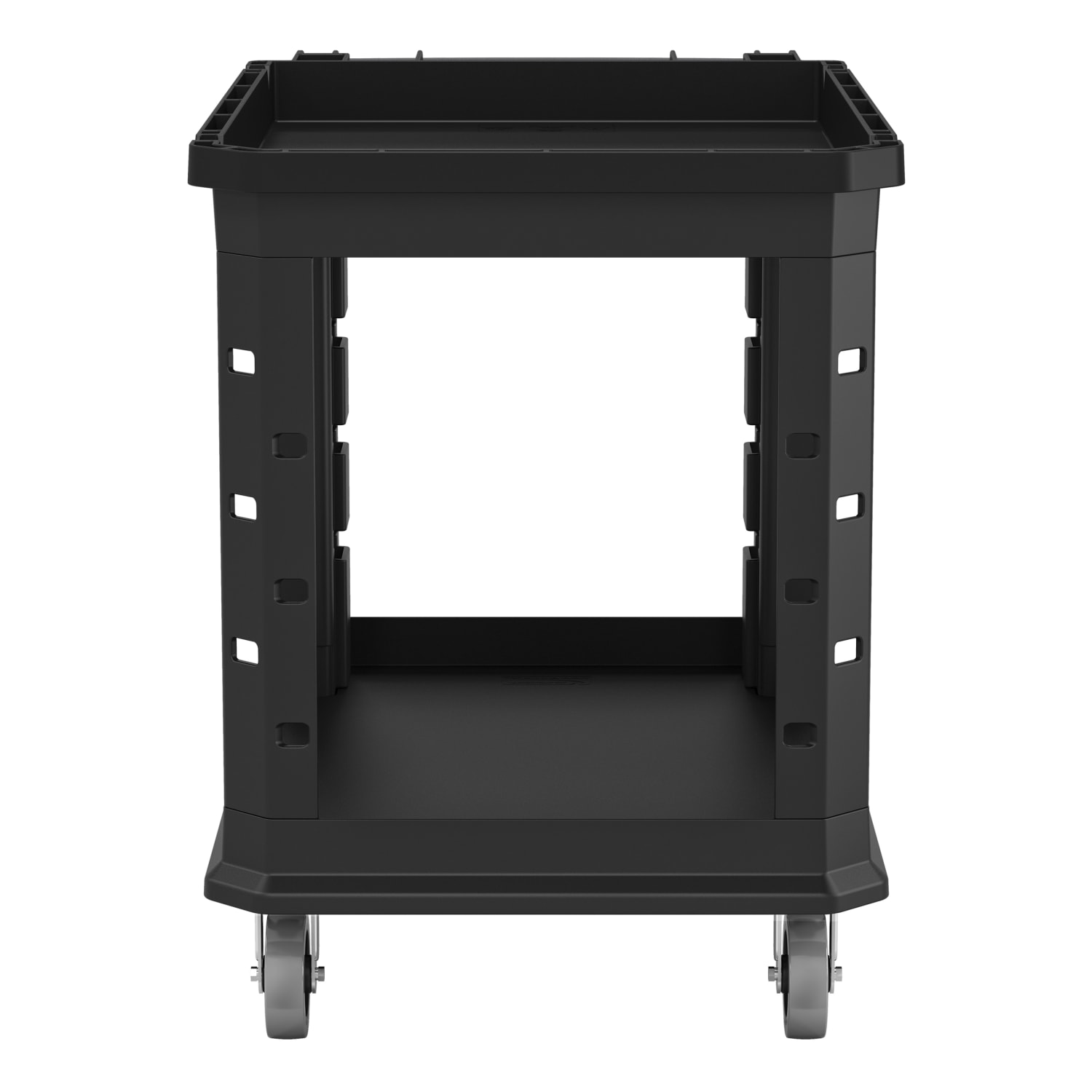 Suncast Commercial 2-Shelf Heavy-Duty Structural Foam Utility Cart, 34-13/16inH x 26-1/2inW x 48-3/4inD, Gray - Image 3