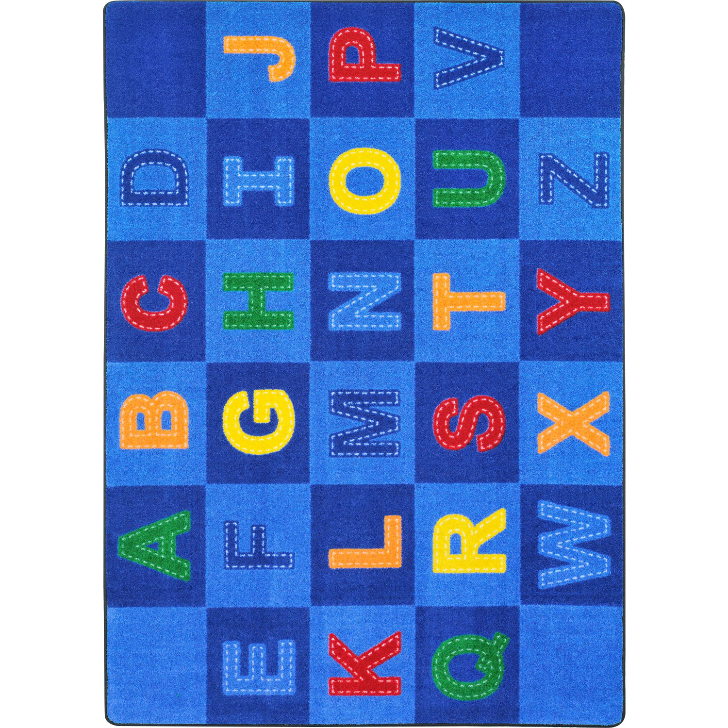 Joy Carpets Kids Essentials Rectangle Area Rug, Patchwork Letters, 5-1/3ft x 7-33/50ft, Multicolor - Image 3