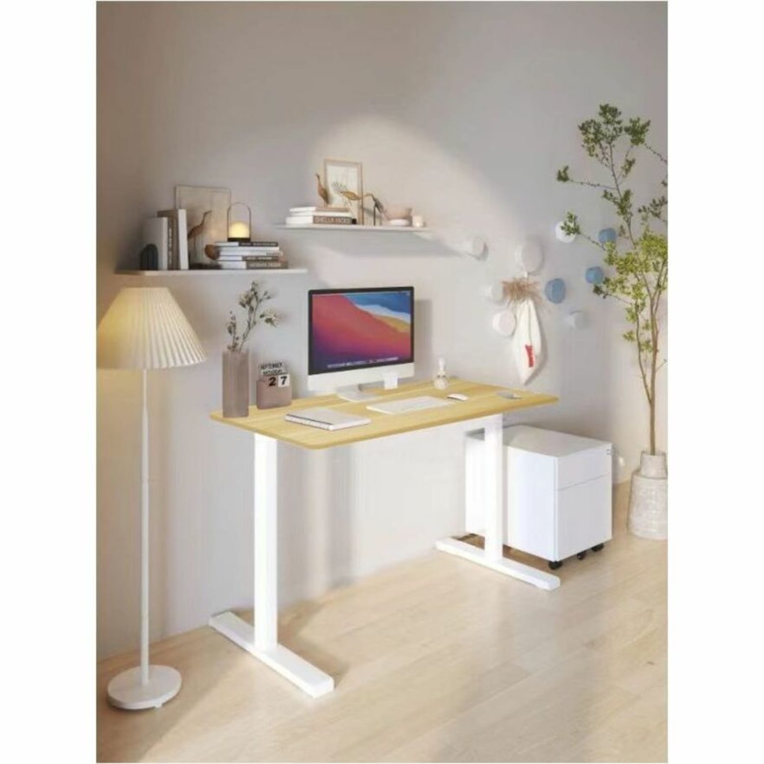 Rise Up Essential 48inW Electric Standing Computer Desk, White - Image 6