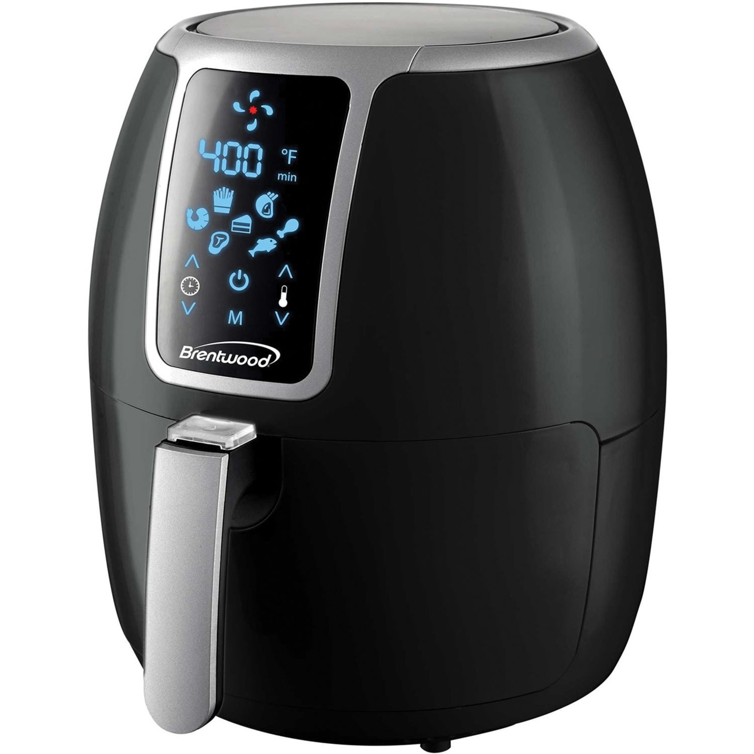 Brentwood 1,400-Watt Electric Digital Air Fryer, 4 qt, 13inH x 10inW x 12inD, Black
