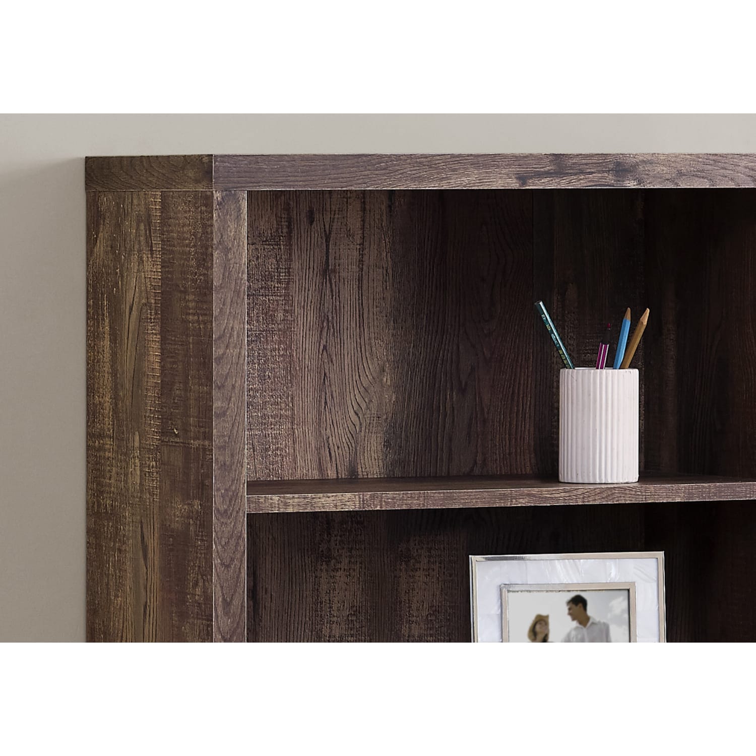 Monarch Specialties 48inH 4-Shelf Adjustable Bookcase, Brown Woodgrain - Image 6