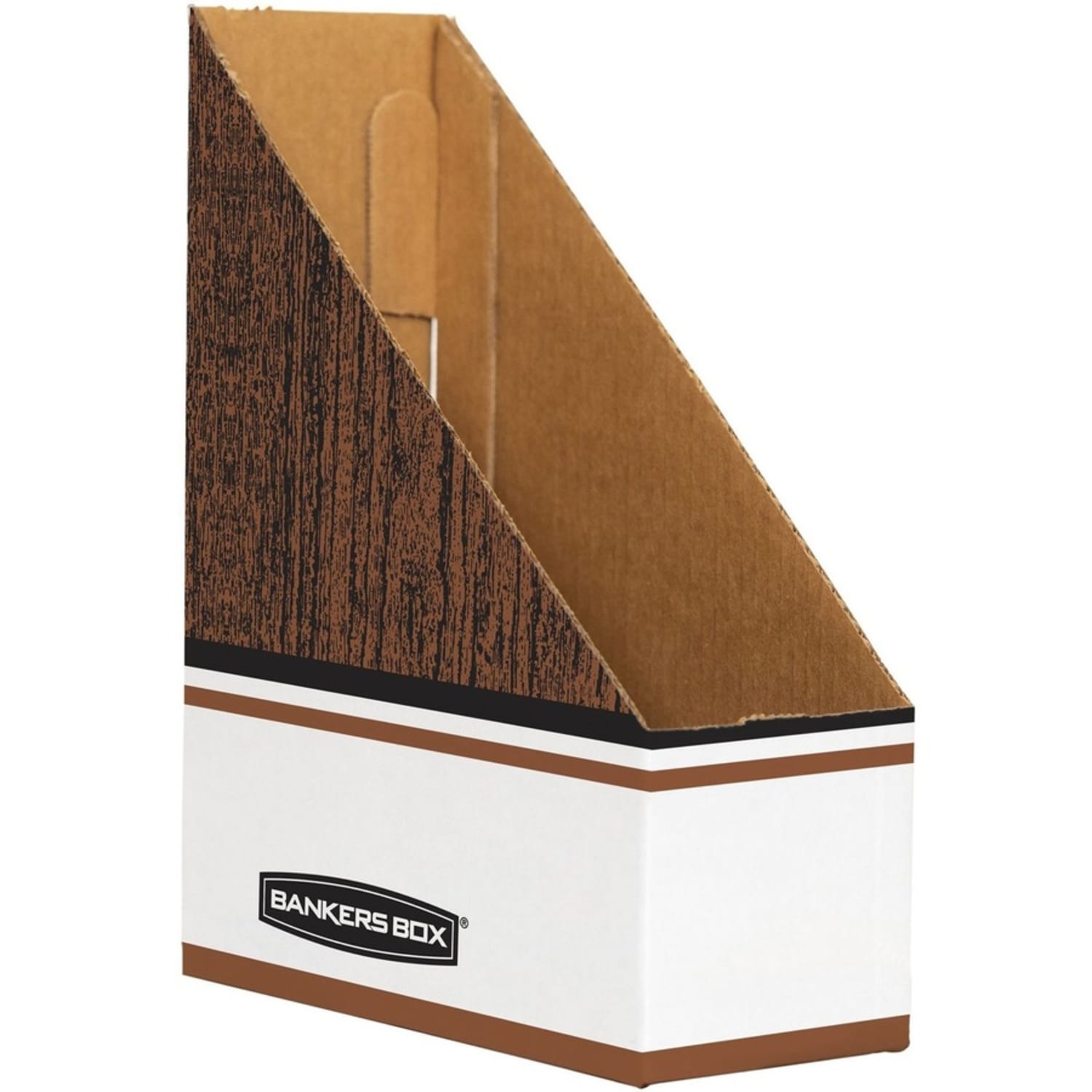 Bankers Box Magazine Files - Oversized Letter - Wood Grain, White - Cardboard - 12 / Carton - Image 5