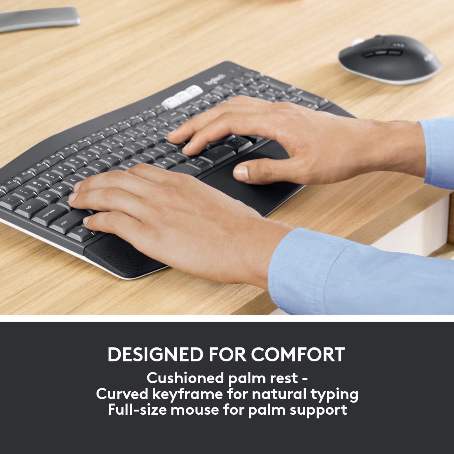 Logitech MK850 Wireless Keyboard & Mouse, Black - Image 4