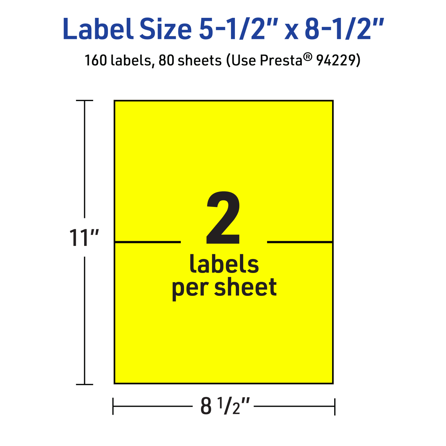 Avery Printable Labels, 94229-NYP80, Rectangle, 5-1/2in x 8-1/2in, Matte Neon Yellow, Pack of 160 - Image 6