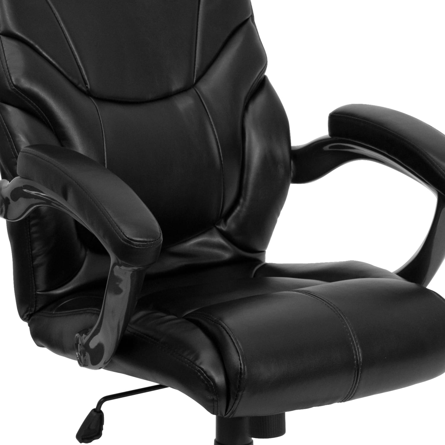 Flash Furniture Overstuffed Ergonomic LeatherSoft Faux Leather HighBack Swivel Chair Black PopularChairscom Flash Furniture Overstuffed Ergonomic LeatherSoft Faux Leather High Back Swivel Chair Black PopularChairscom