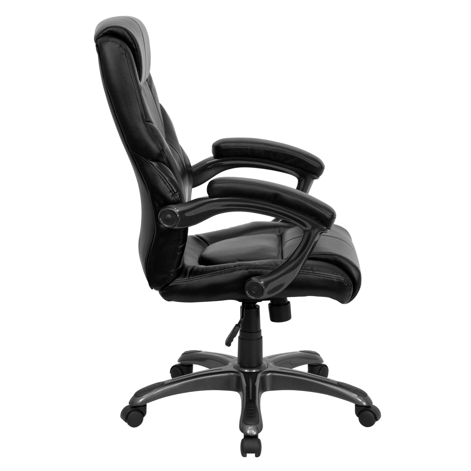 Flash Furniture Overstuffed Ergonomic LeatherSoft Faux Leather HighBack Swivel Chair Black PopularChairscom Flash Furniture Overstuffed Ergonomic LeatherSoft Faux Leather High Back Swivel Chair Black PopularChairscom