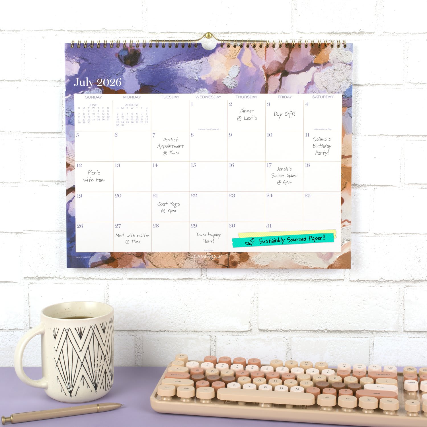Mead Cambridge Susan Academic 2026-2027 Monthly Wall Calendar, Medium, 12in x 15in - Image 3