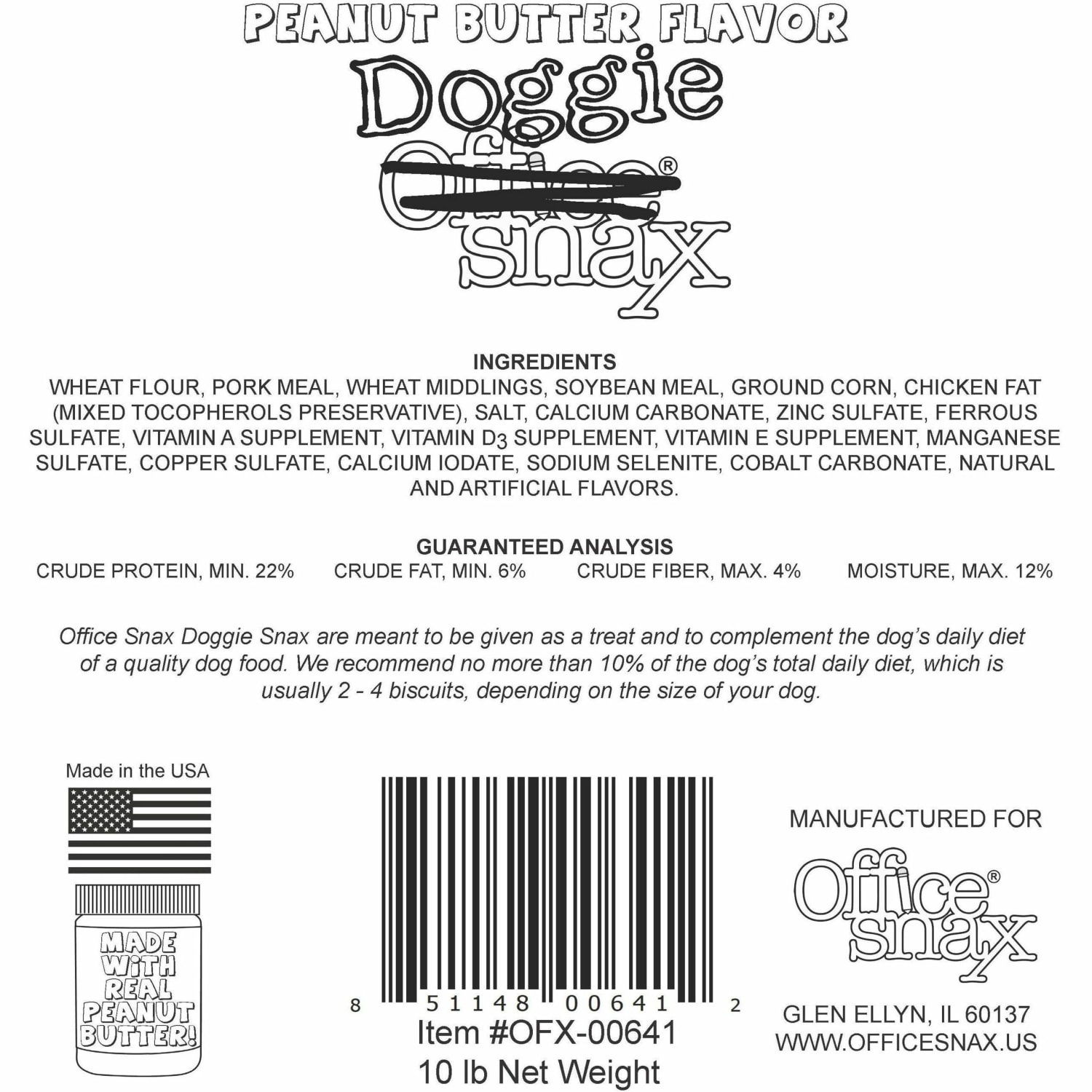 Office Snax Doggie Snax Biscuits - For Dog - Biscuits - Peanut Butter Flavor - 10 lb - Image 5