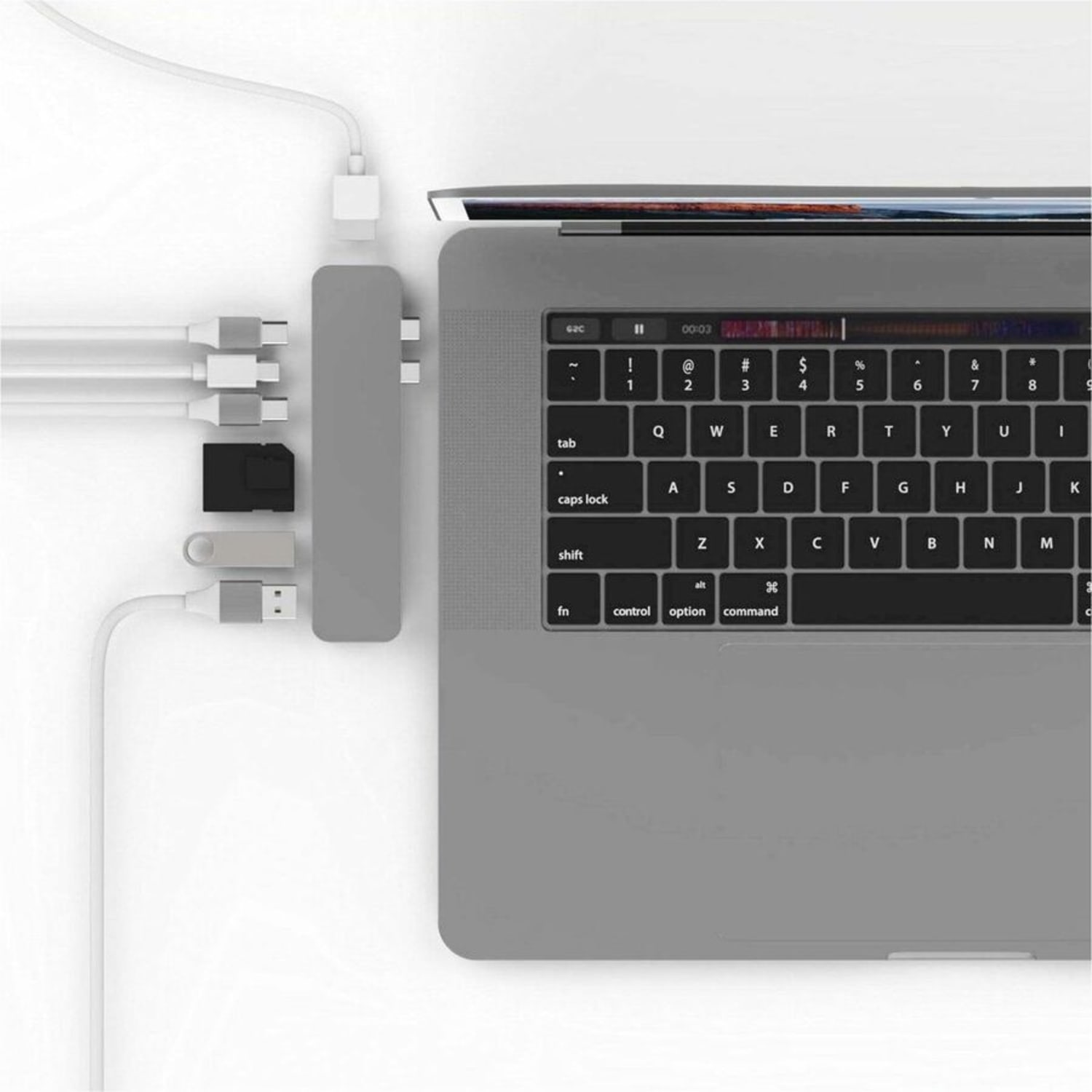Targus Sanho HyperDrive PRO 8-in-2 USB-C Hub, 7/16inH x 1-1/4inW x 5-3/16inD, Space Gray, 00GF54 - Image 3