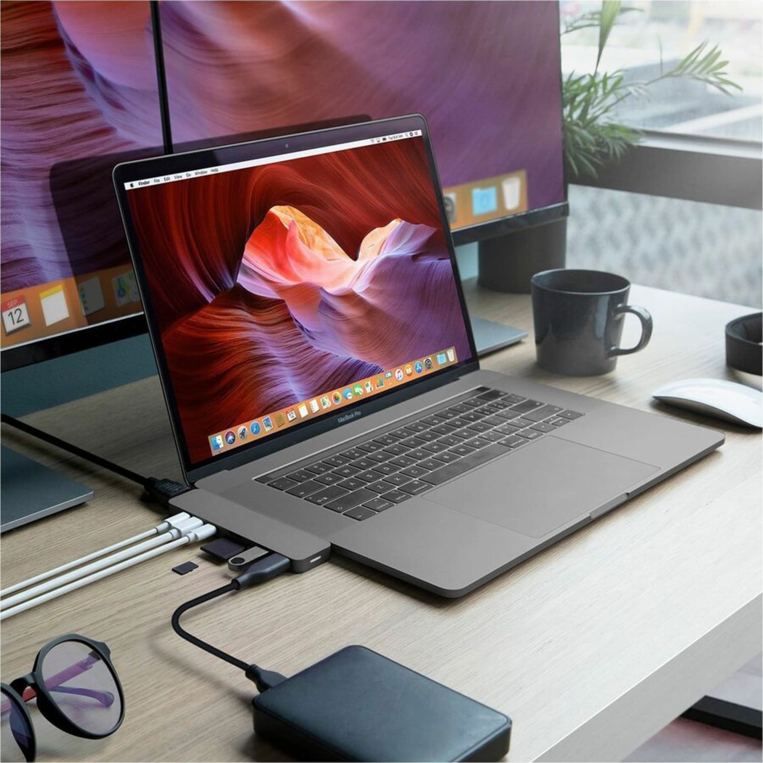 Targus Sanho HyperDrive PRO 8-in-2 USB-C Hub, 7/16inH x 1-1/4inW x 5-3/16inD, Space Gray, 00GF54 - Image 6