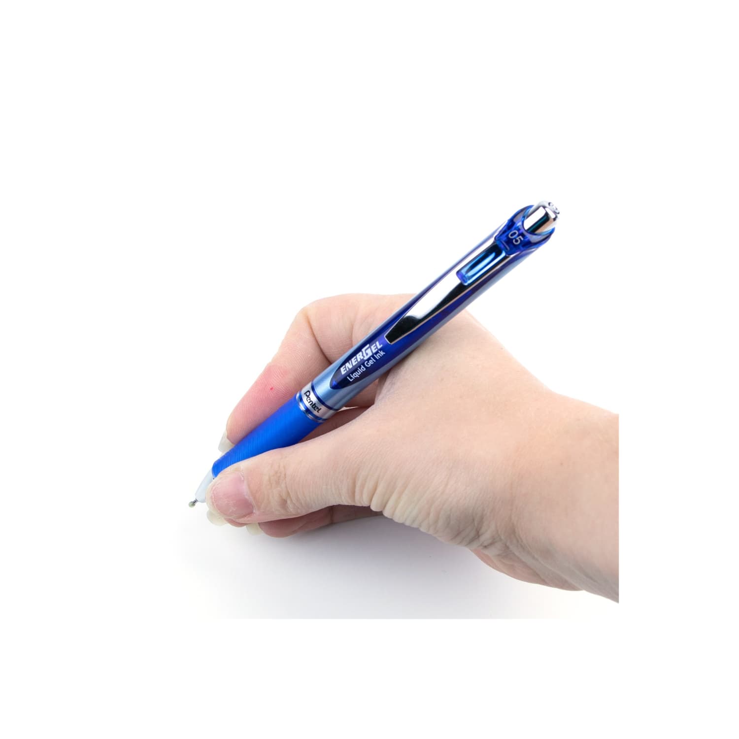 Pentel EnerGel RTX Retractable Liquid Gel Pens, Fine Point, 0.5 mm, 54% Recycled, Blue, Pack Of 12 Pens - Image 5