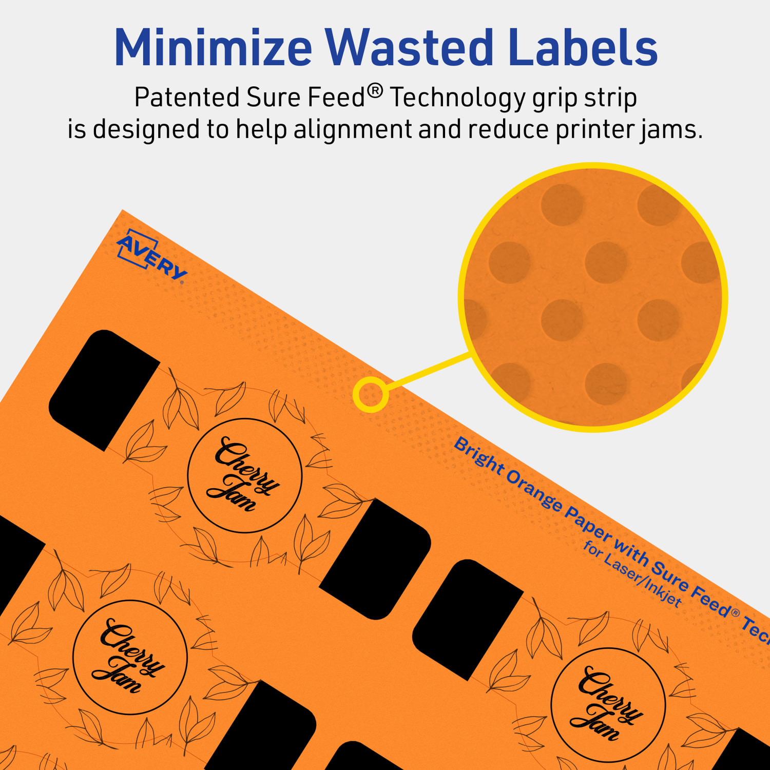Avery Print-To-The-Edge Labels With Sure Feed Technology, 94122-BOP10, Cigar, 1-1/2in x 3-1/2in, Matte Bright Orange, Pack of 100 - Image 5