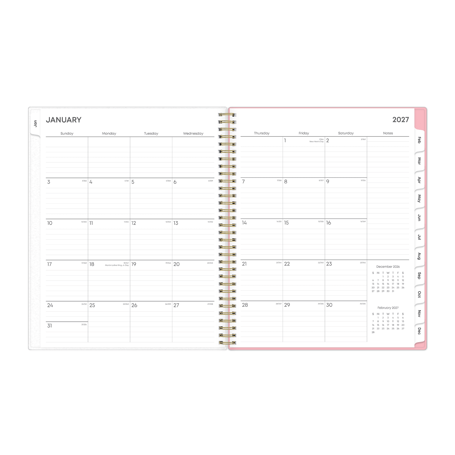 2027 Blue Sky Mimi Pink Weekly/Monthly Planning Calendar, 8.5x11, 0%, Frosted PP, Jan-Dec, RY27 - Image 4