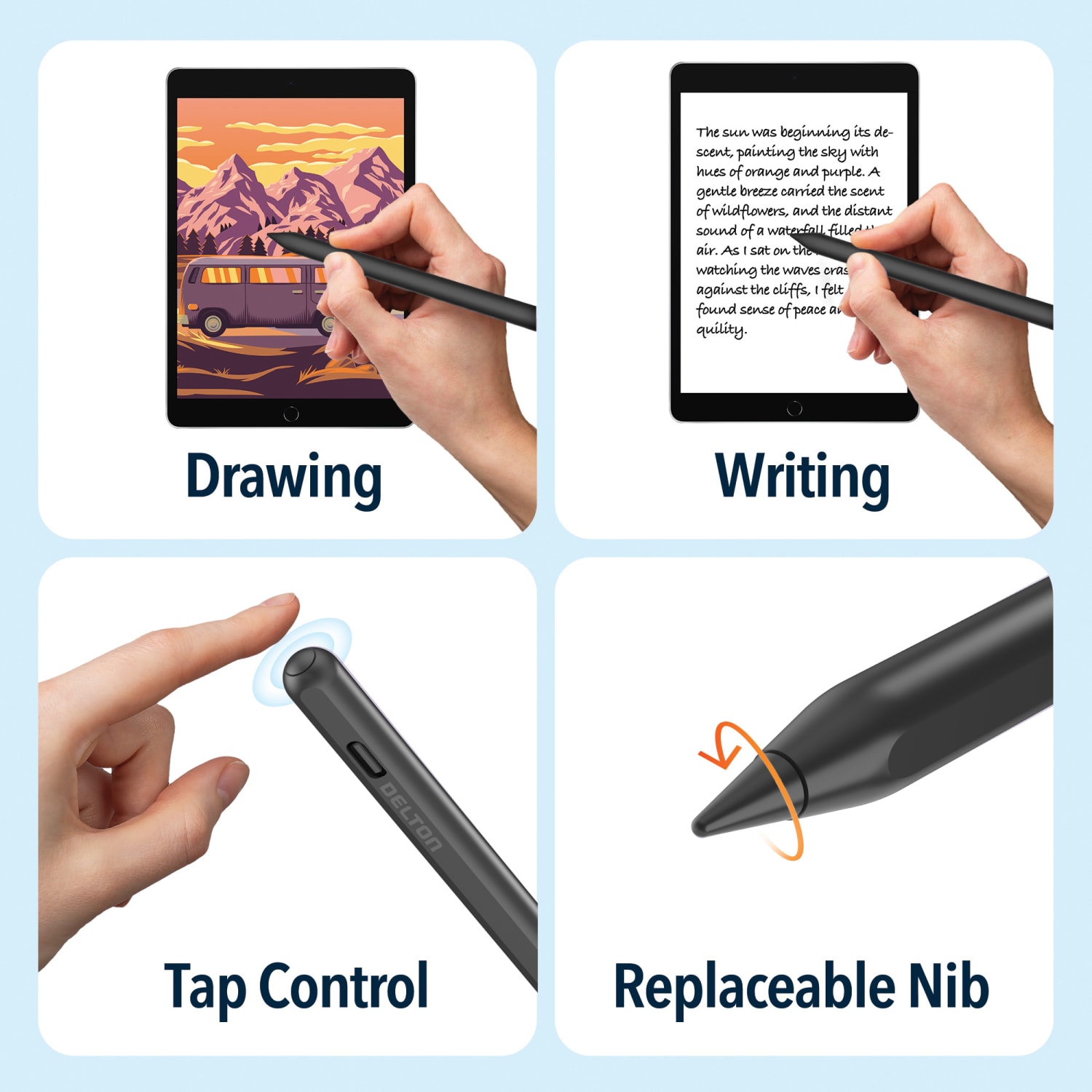 Delton DAP7 Stylus Pen, Black, Total Qty 1 - Image 4