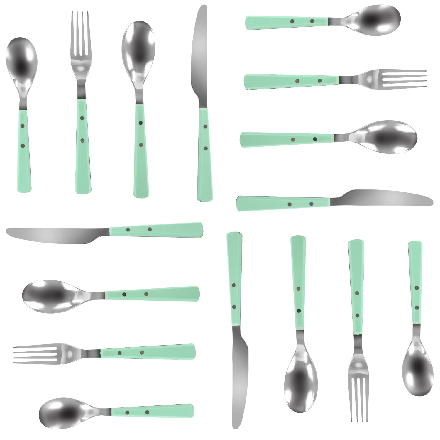 Martha Stewart Garden Cottage Stainless Steel Flatware Set, Mint - Image 4