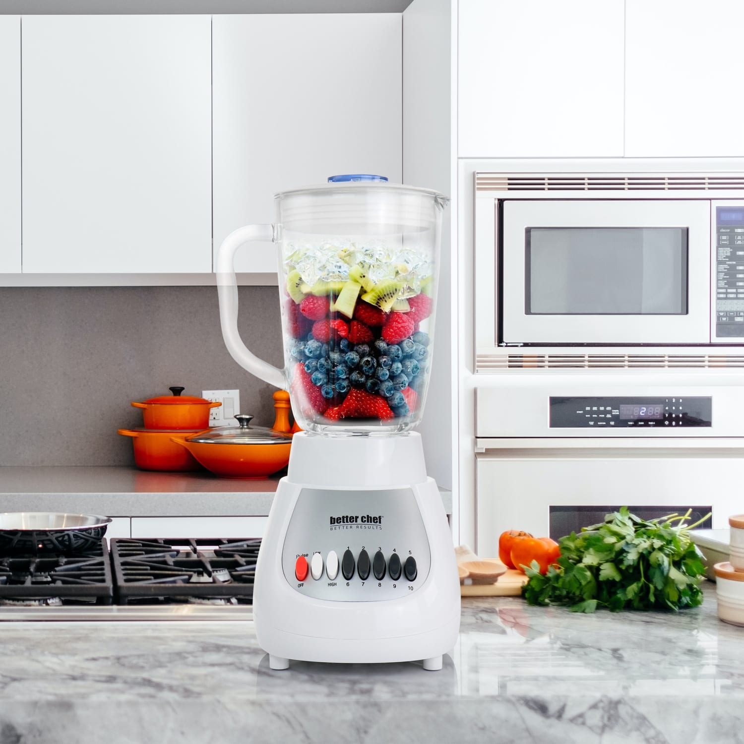 Better Chef 10-Speed Blender, White/Silver - Image 5