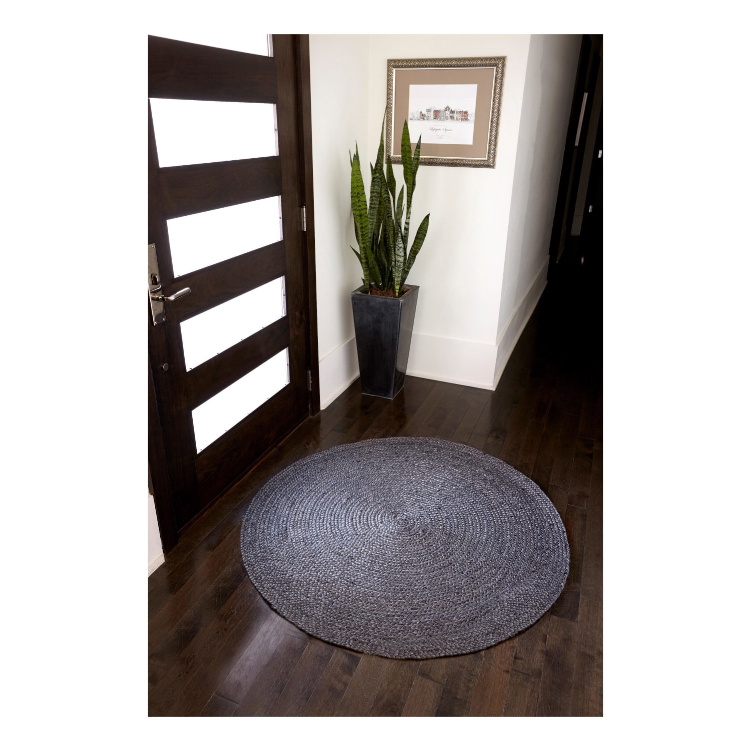 Anji Mountain Kerala Natural Jute Rug, 4ft, Gray - Image 3