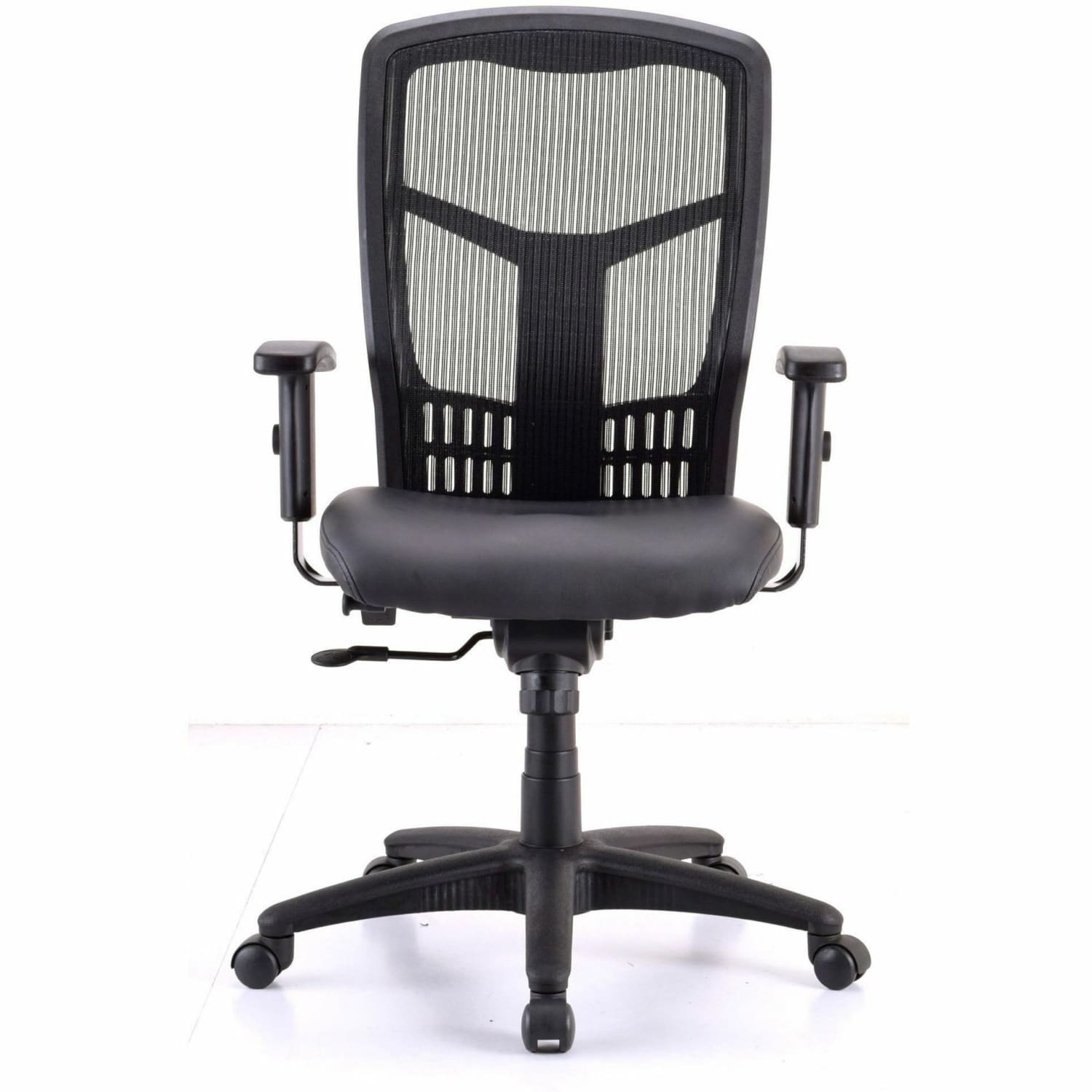 Lorell Executive High back Swivel Chair  Vinyl Seat Material  High Back  5 star Base  Black  Armrest  1 Each PopularChairscom