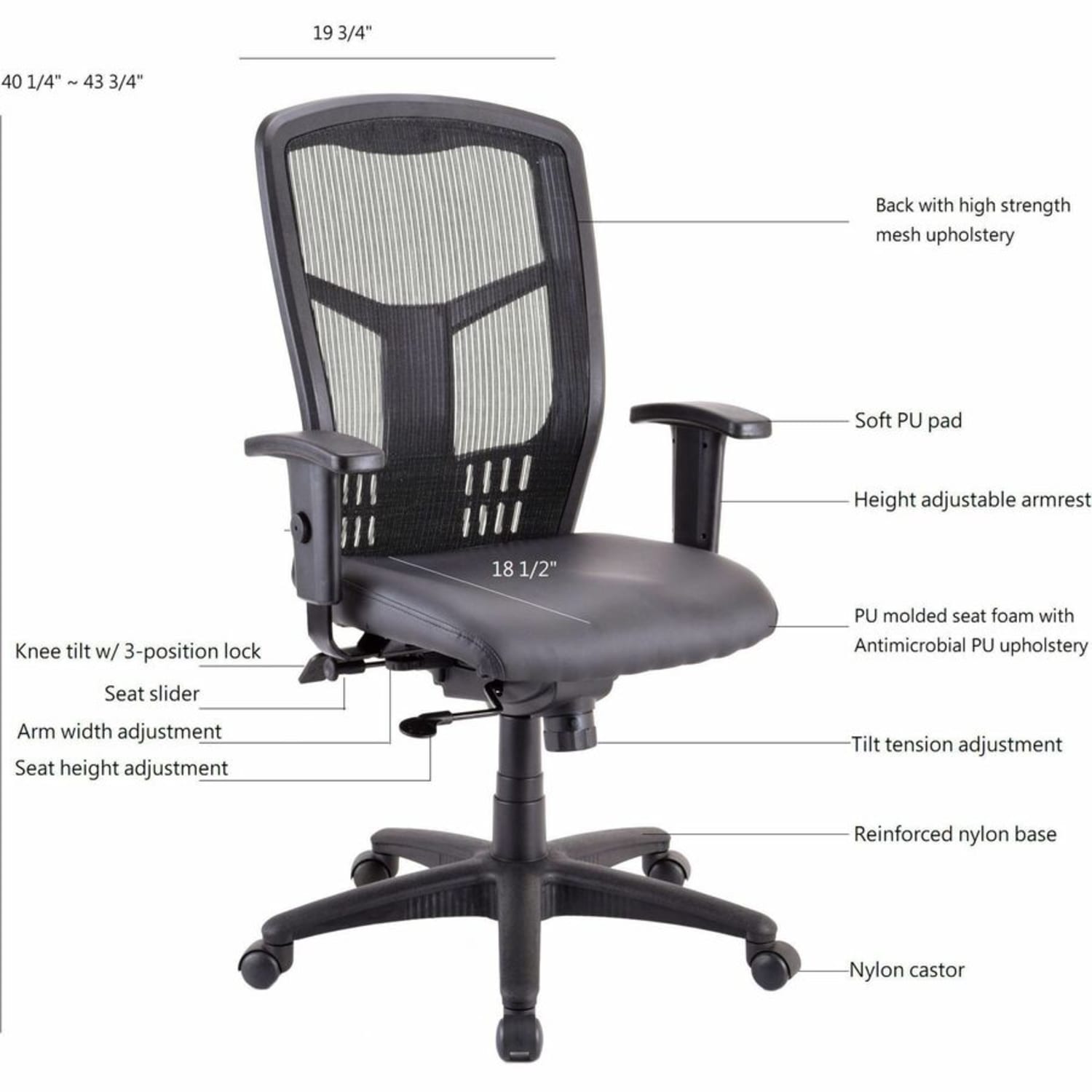 Lorell Executive High back Swivel Chair  Vinyl Seat Material  High Back  5 star Base  Black  Armrest  1 Each PopularChairscom