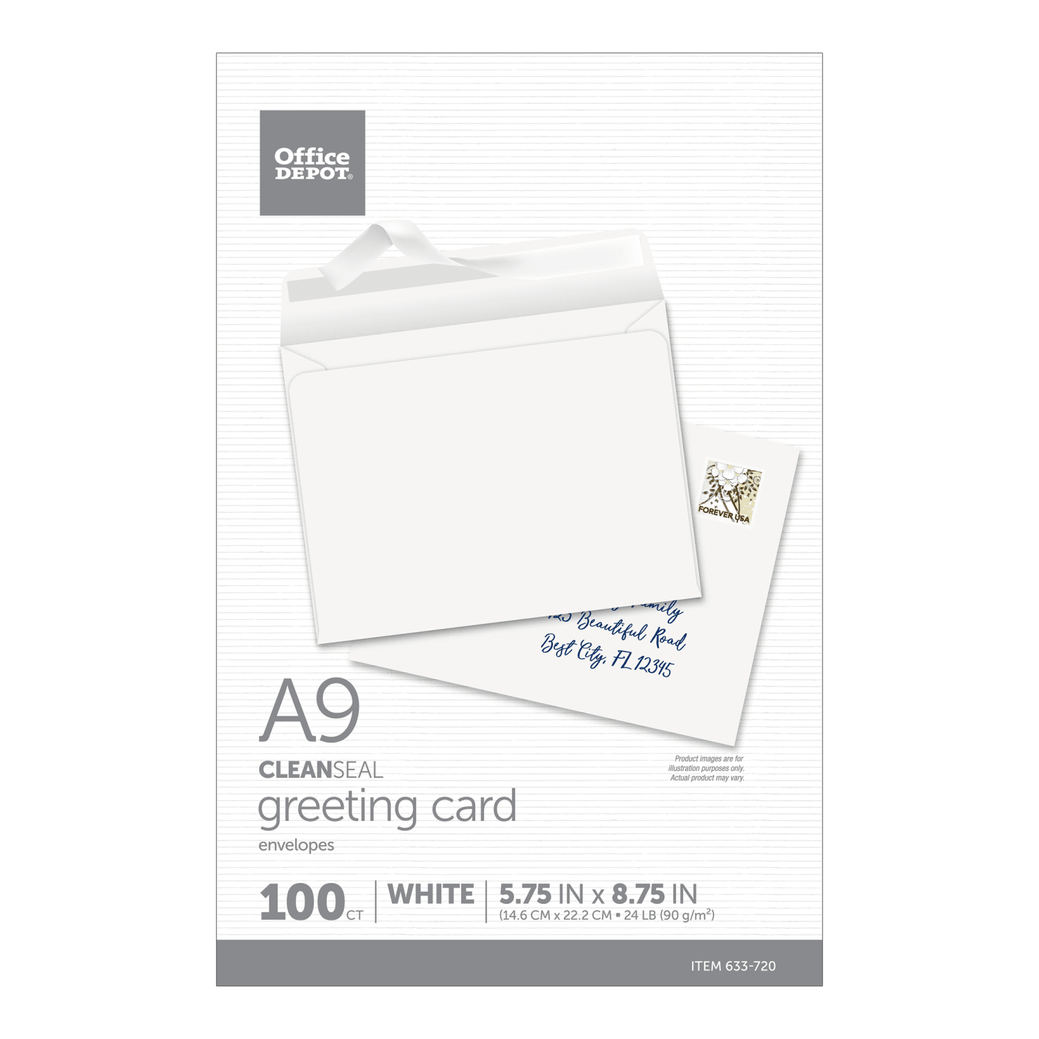 Office Depot Brand Greeting Card Envelopes, A9, 5-3/4in x 8-3/4in, Clean Seal, White, Box Of 100 - Image 6
