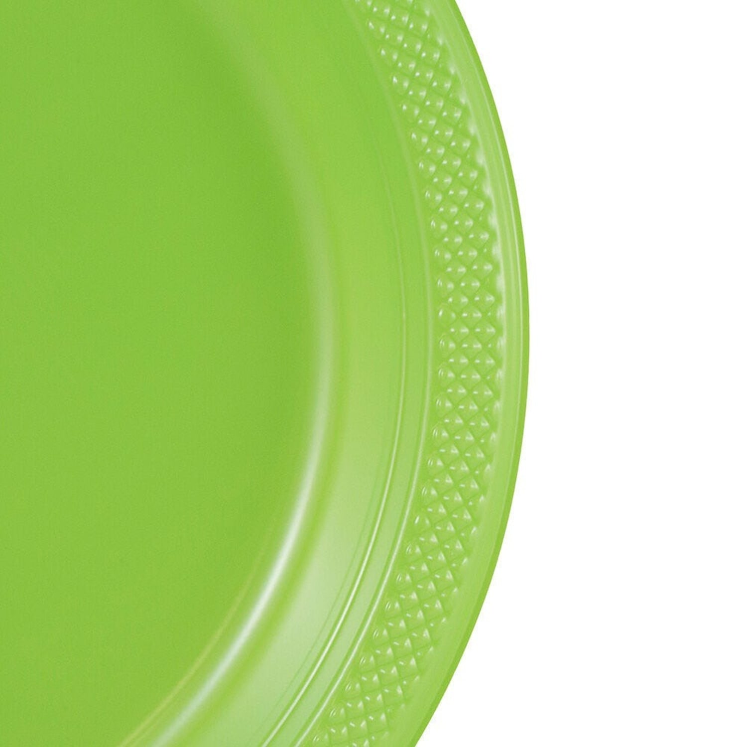 JAM PAPER Round Plastic Party Plates, Small, 7 inch, Lime Green, 20/Pack - Image 3
