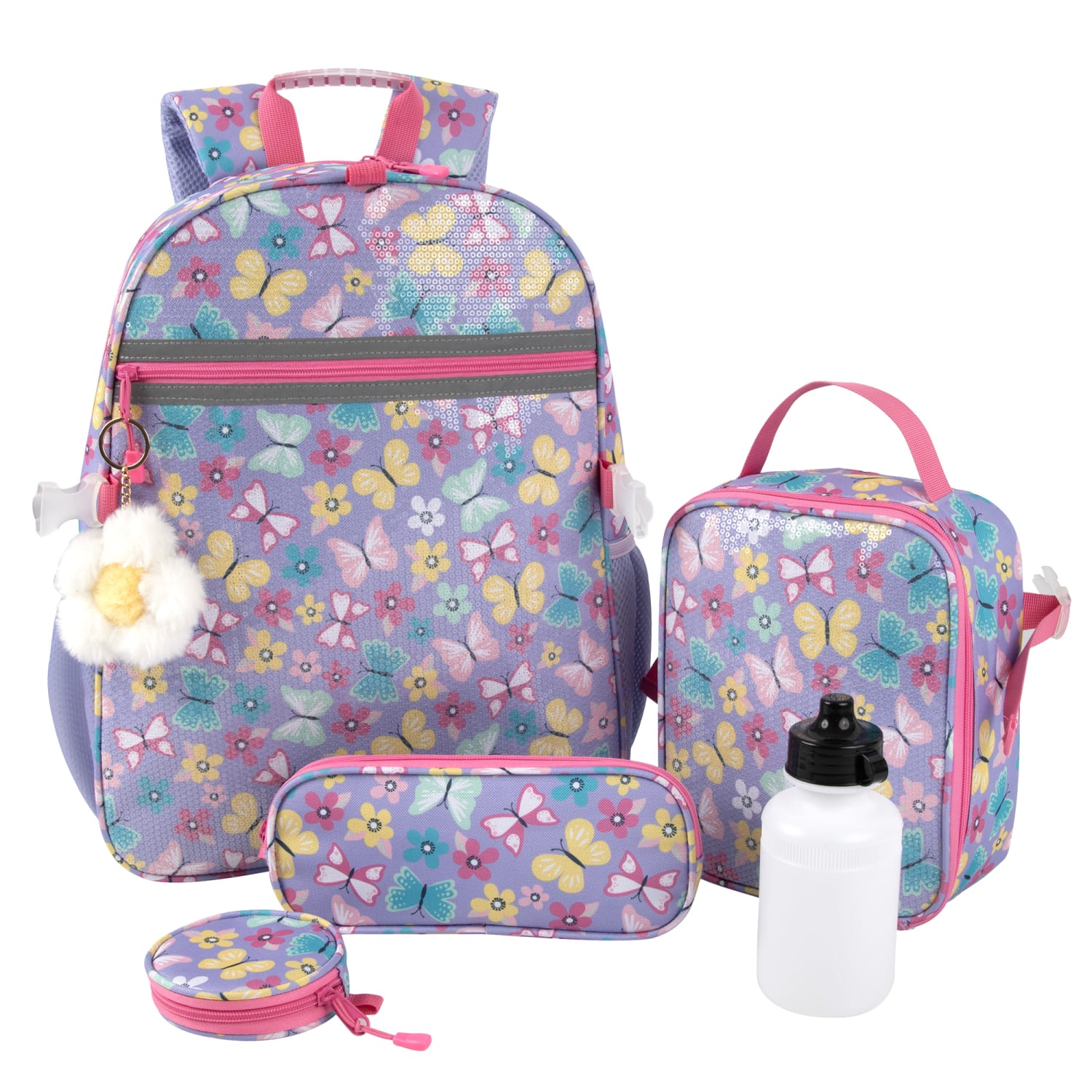 Trailmaker 6-in-1 Backpack Set, Purple Butterfly, Total Qty 1