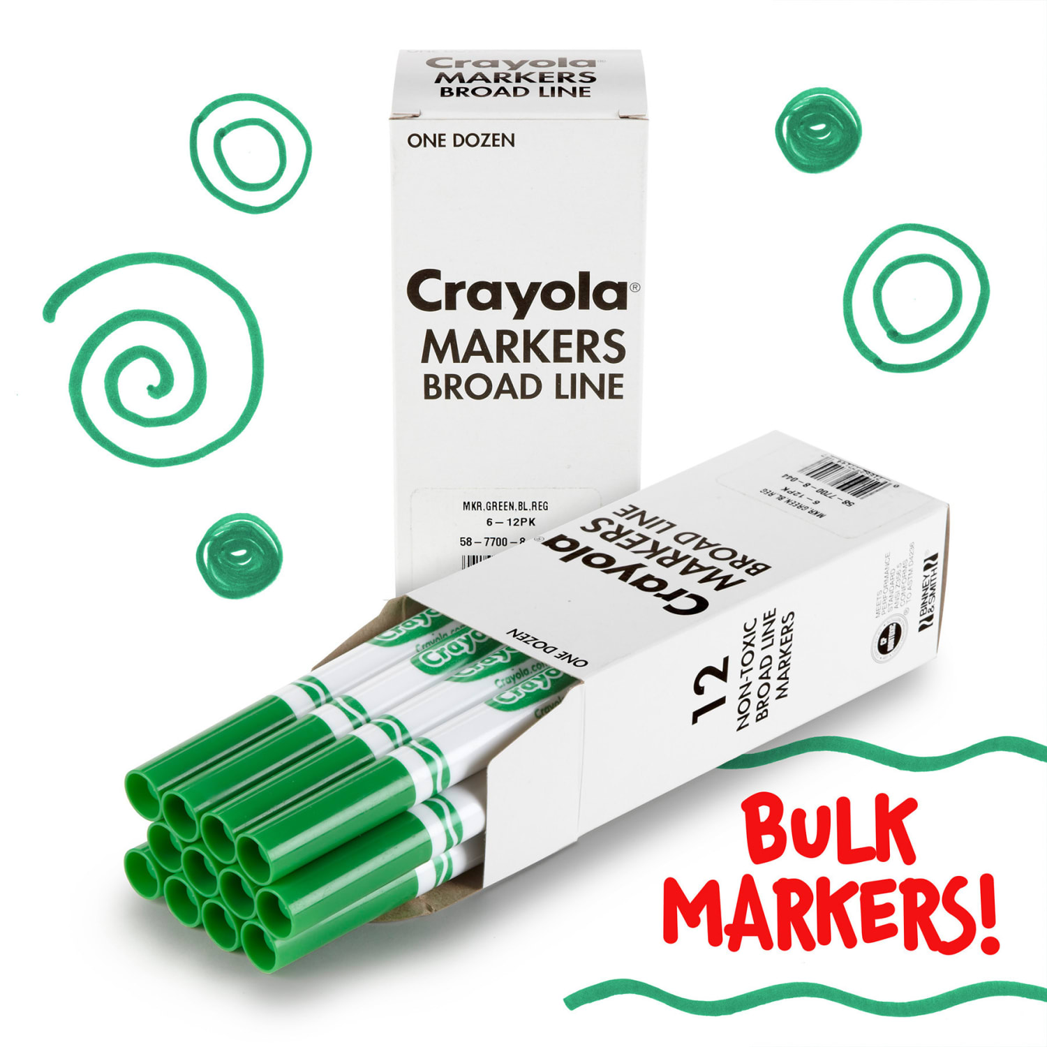 Crayola Bulk Markers, Conical Tip, Green, 12 Per Pack, Set Of 3 Packs - Image 5
