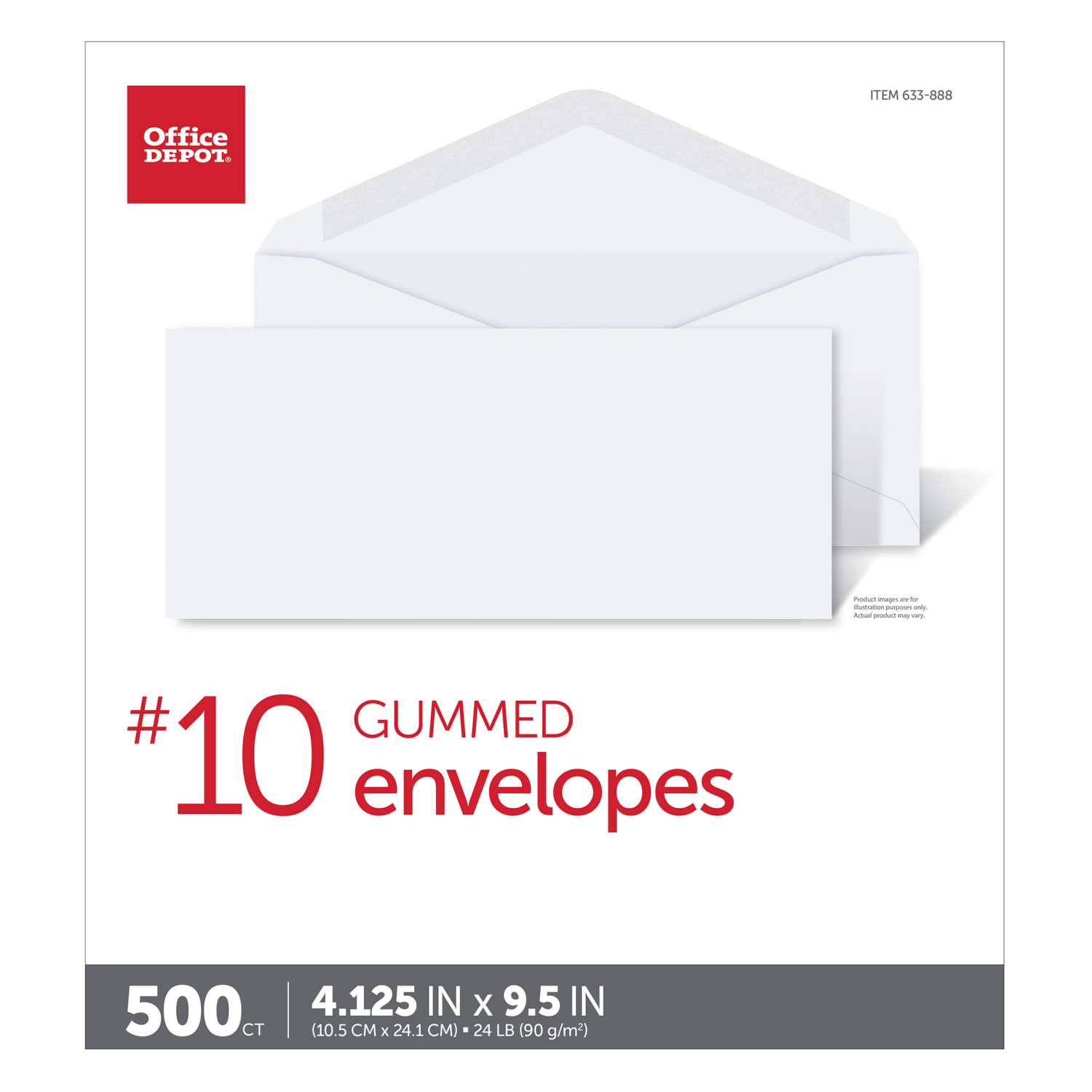 Office Depot Brand Envelopes, 4-1/8in x 9-1/2in, Gummed Seal, White, Box Of 500 - Image 5