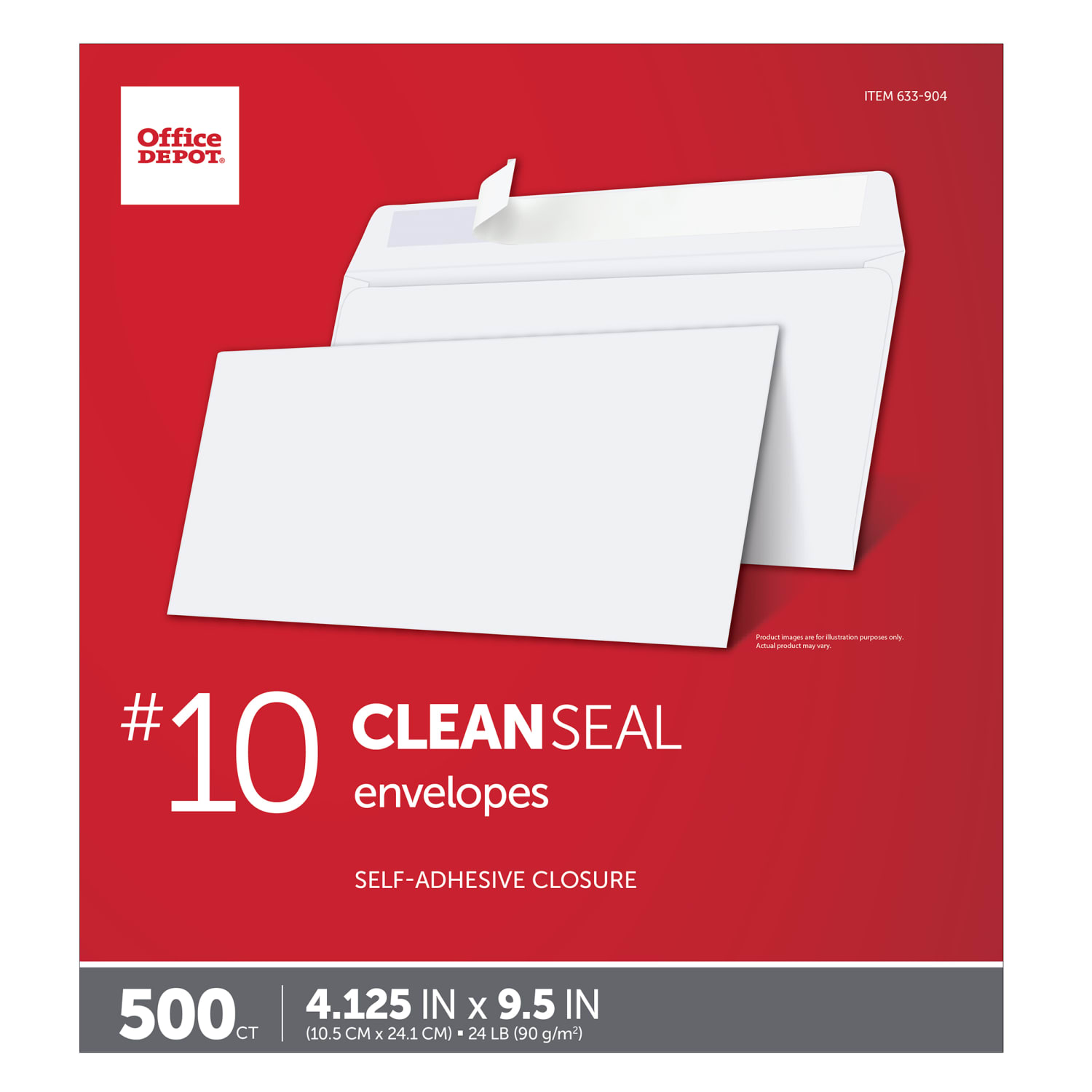 Office Depot Brand Envelopes, 4-1/8in x 9-1/2in, Clean Seal, White, Box Of 500 - Image 5